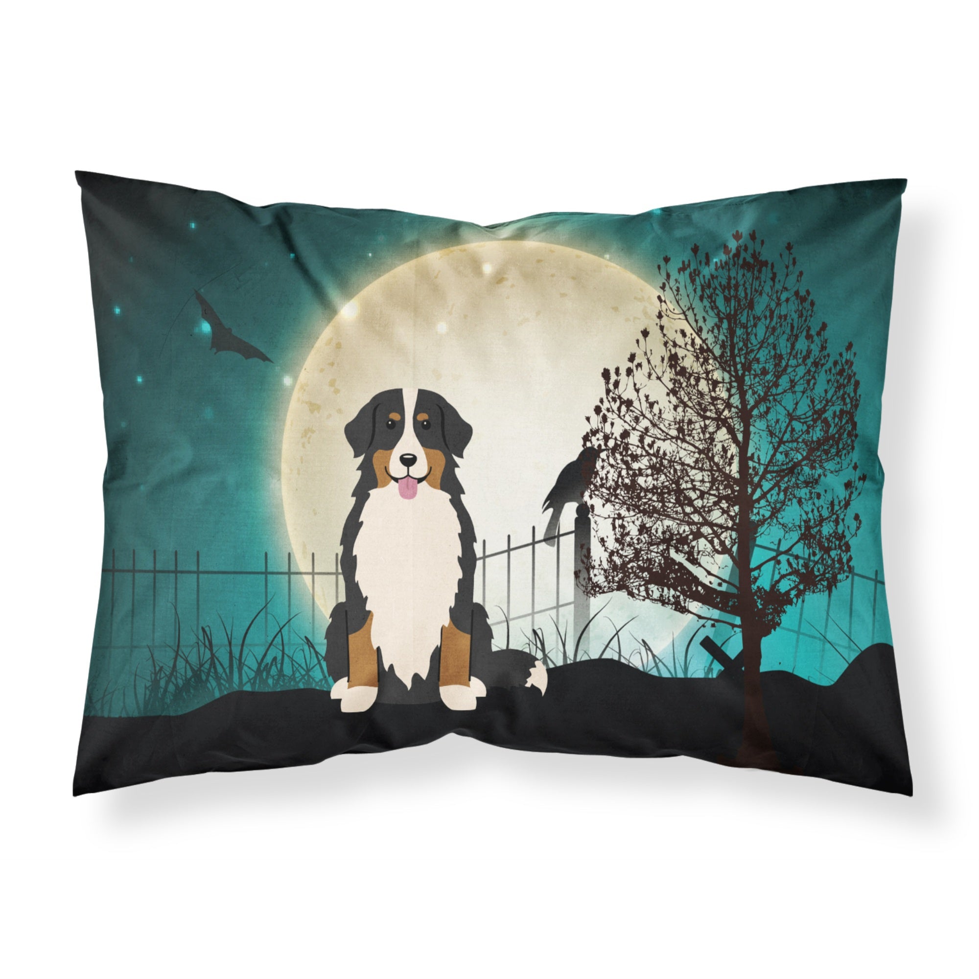 'Caroline'S Treasures Halloween Scary Bernese Mountain Dog Fabric Standard Pillowcase Bb2226Pillowcase, Multicolor'
