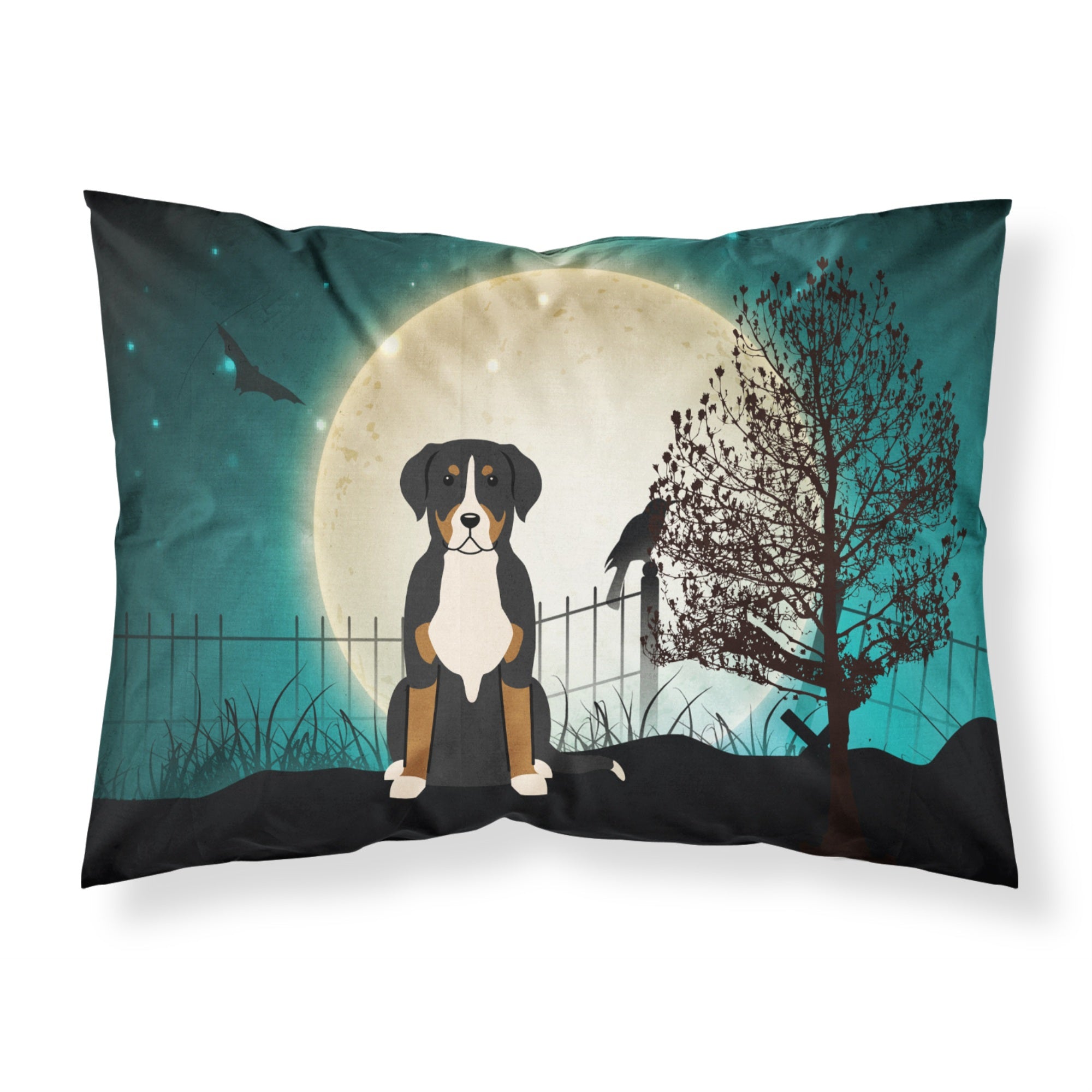 Caroline'S Treasures Halloween Scary Greater Swiss Mountain Dog Fabric Standard Pillowcase Bb2227Pillowcase