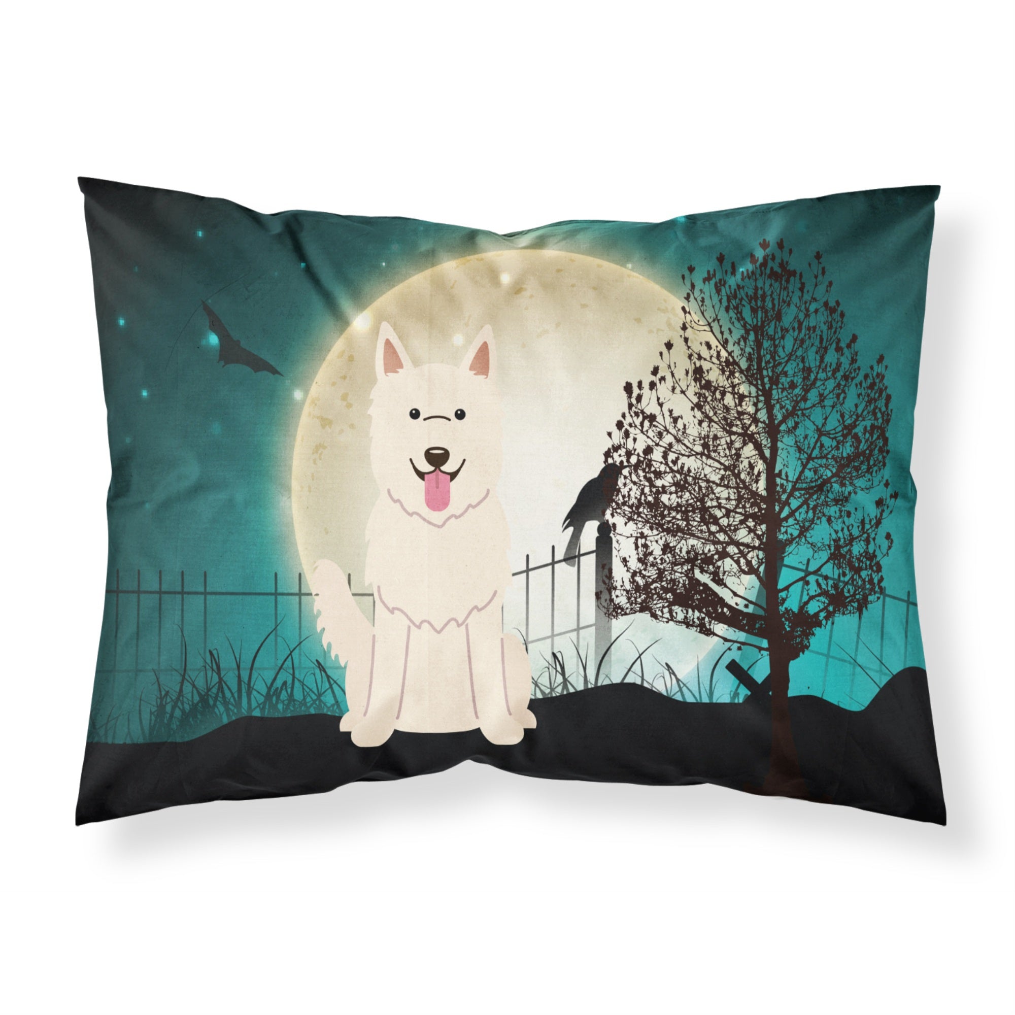 Caroline'S Treasures Halloween Scary White German Shepherd Fabric Standard Pillowcase Bb2235Pillowcase