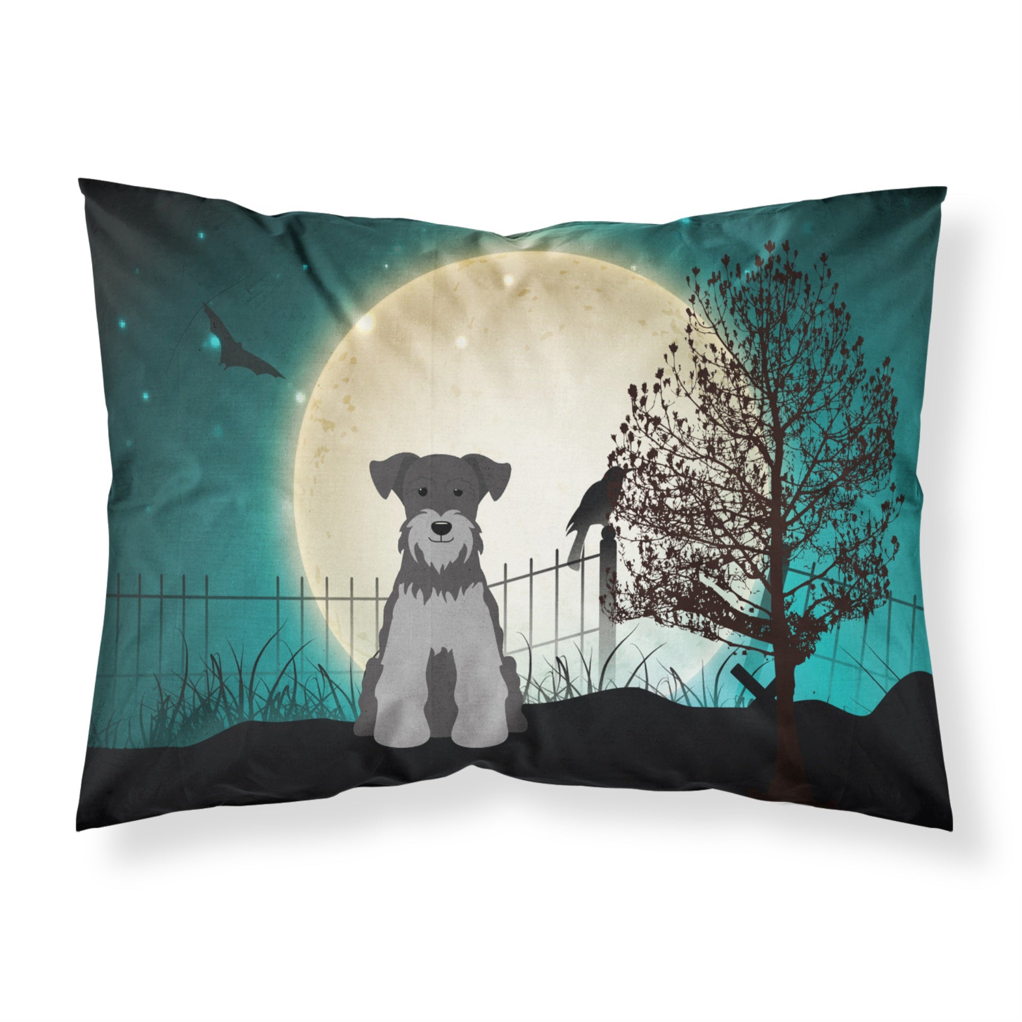 'Caroline'S Treasures Halloween Scary Miniature Schanuzer Black Silver Fabric Standard Pillowcase Bb2242Pillowcase, Multicolor'