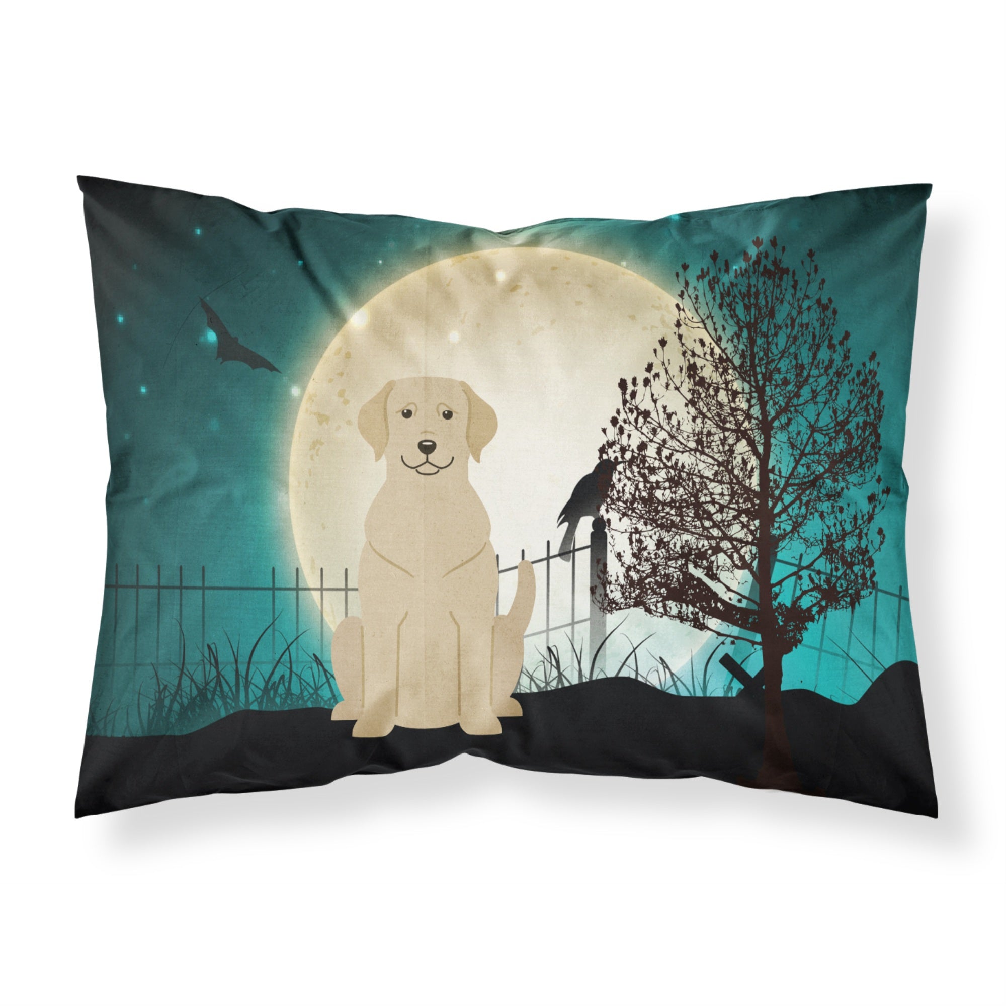 Caroline'S Treasures Halloween Scary Yellow Labrador Fabric Standard Pillowcase Bb2245Pillowcase