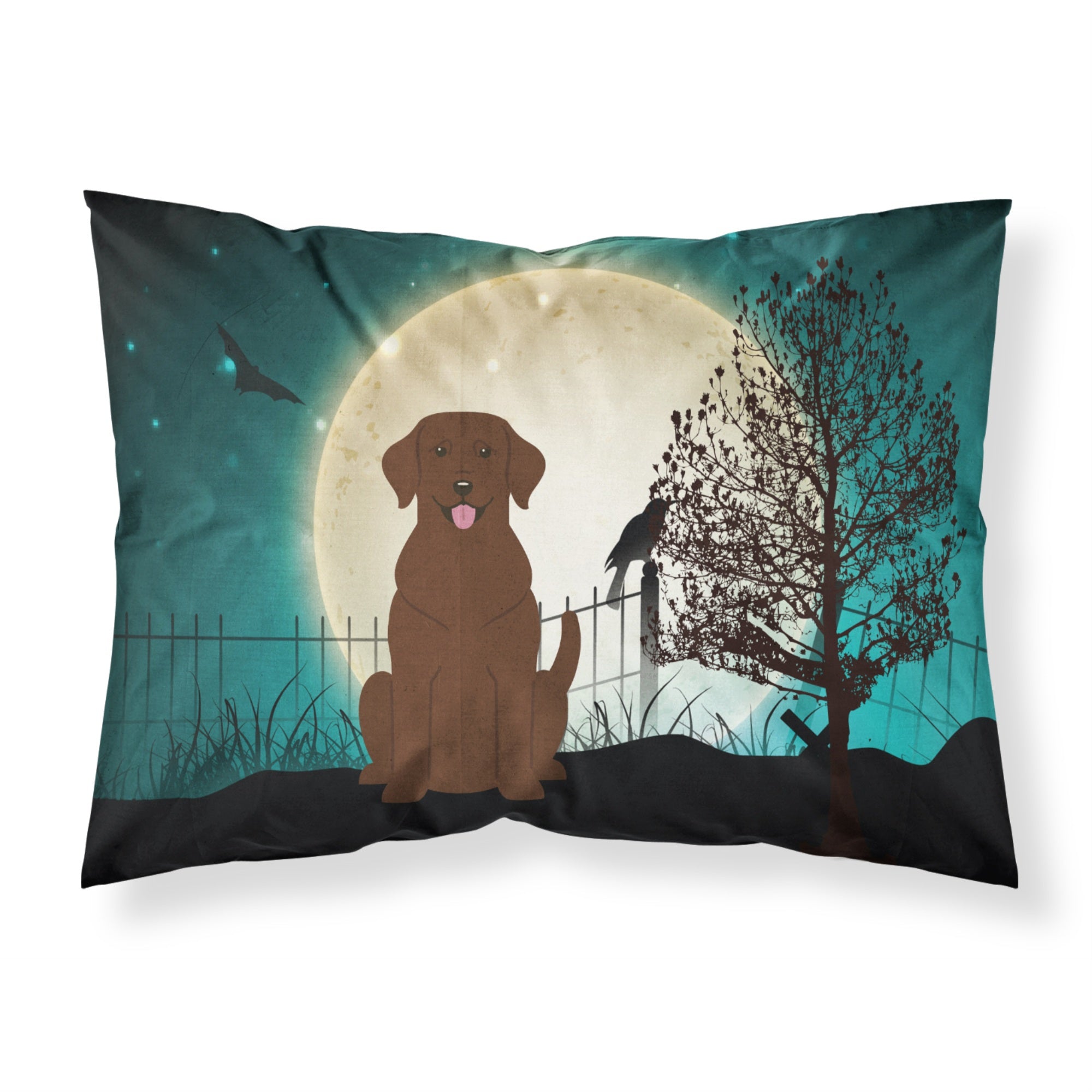 'Caroline'S Treasures Halloween Scary Chocolate Labrador Fabric Standard Pillowcase Bb2246Pillowcase, Multicolor'