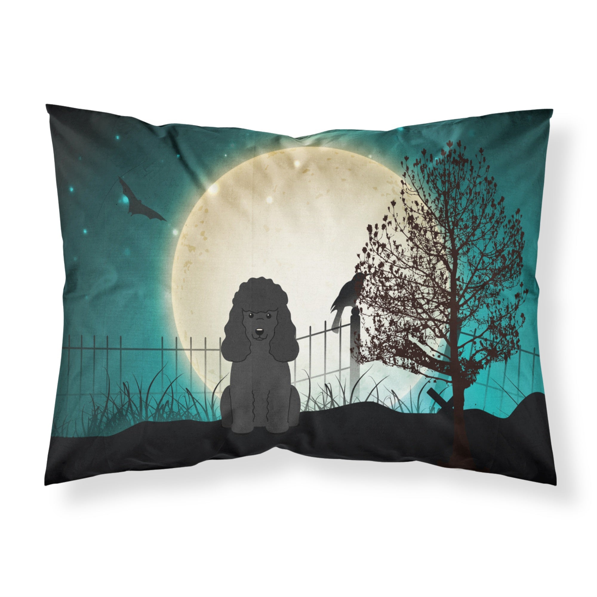 'Caroline'S Treasures Halloween Scary Poodle Black Fabric Standard Pillowcase Bb2261Pillowcase, Multicolor'