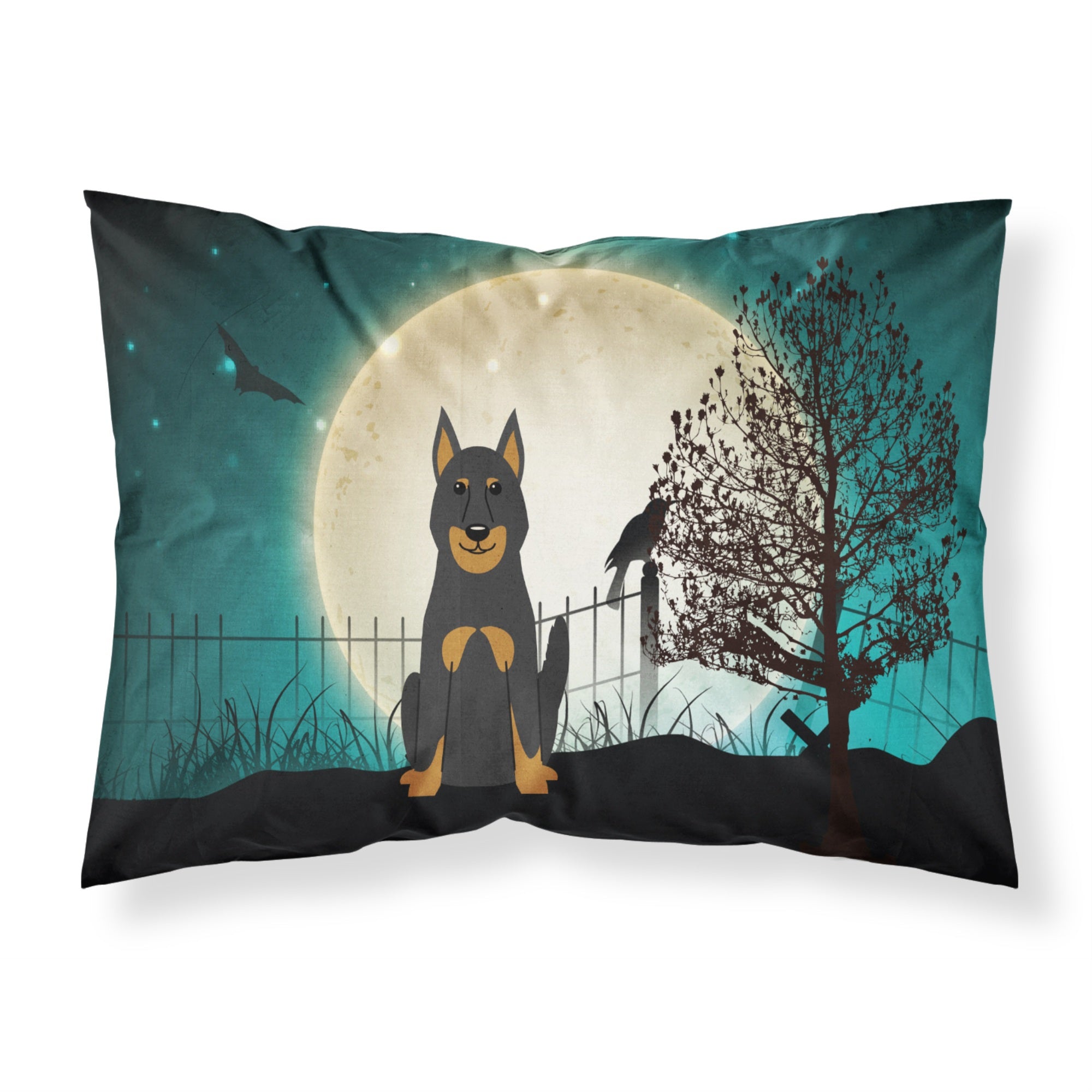 'Caroline'S Treasures Halloween Scary Beauce Shepherd Dog Fabric Standard Pillowcase Bb2270Pillowcase, Multicolor'