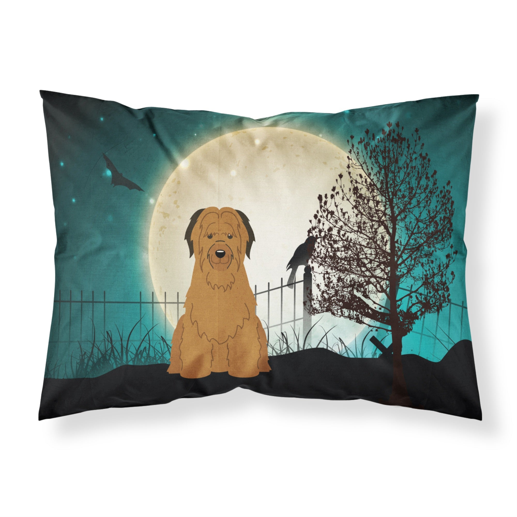 Caroline'S Treasures Halloween Scary Briard Brown Fabric Standard Pillowcase Bb2272Pillowcase