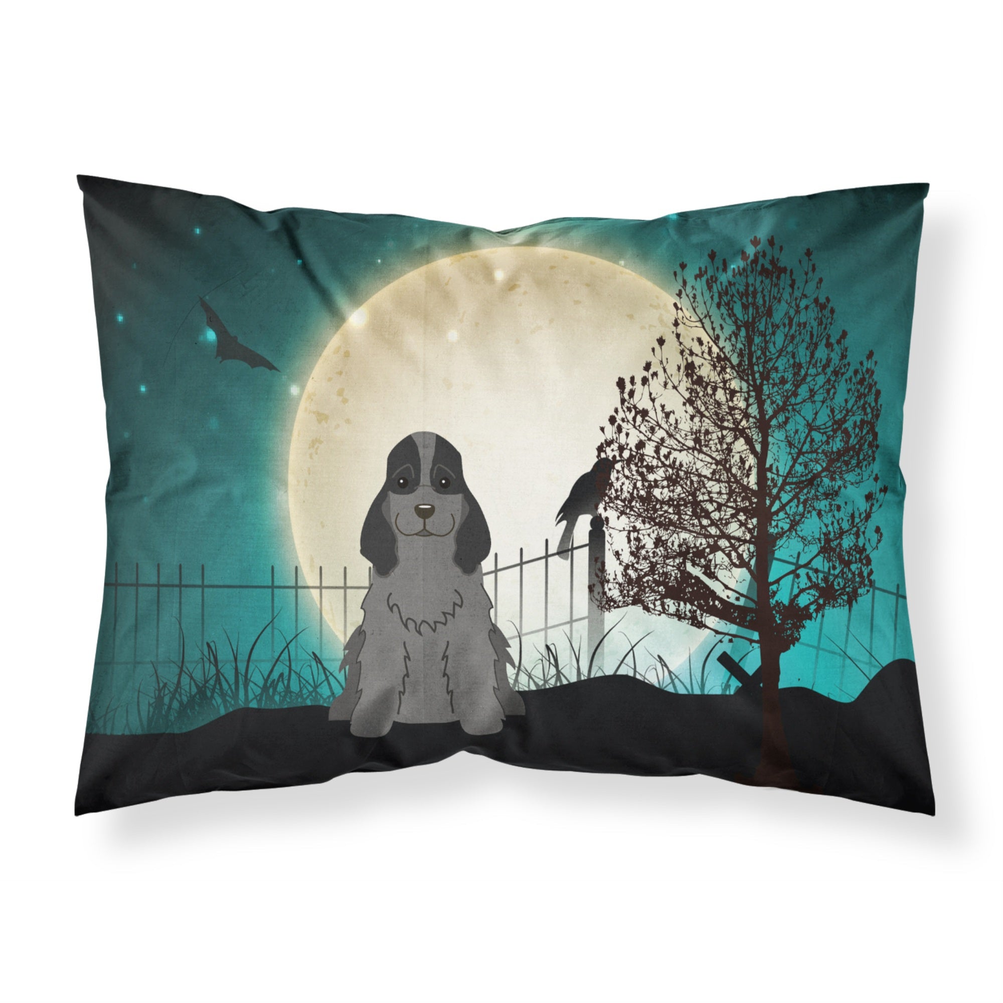 'Caroline'S Treasures Halloween Scary Cocker Spaniel Black Fabric Standard Pillowcase Bb2282Pillowcase, Multicolor'