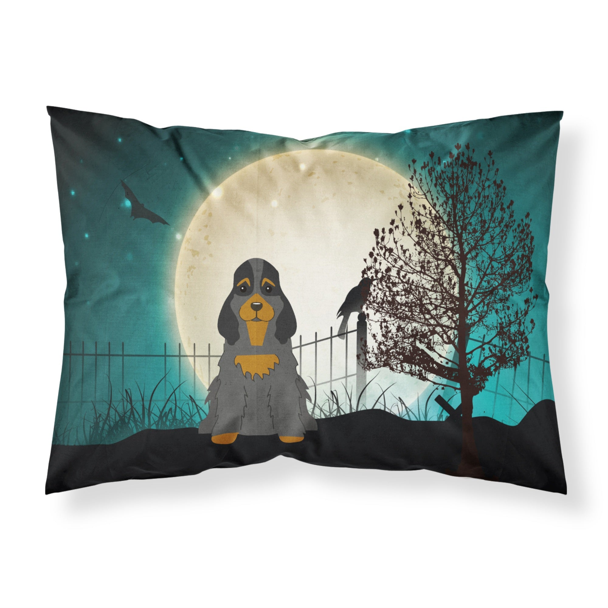 'Caroline'S Treasures Halloween Scary Cocker Spaniel Black Tan Fabric Standard Pillowcase Bb2283Pillowcase, Multicolor'
