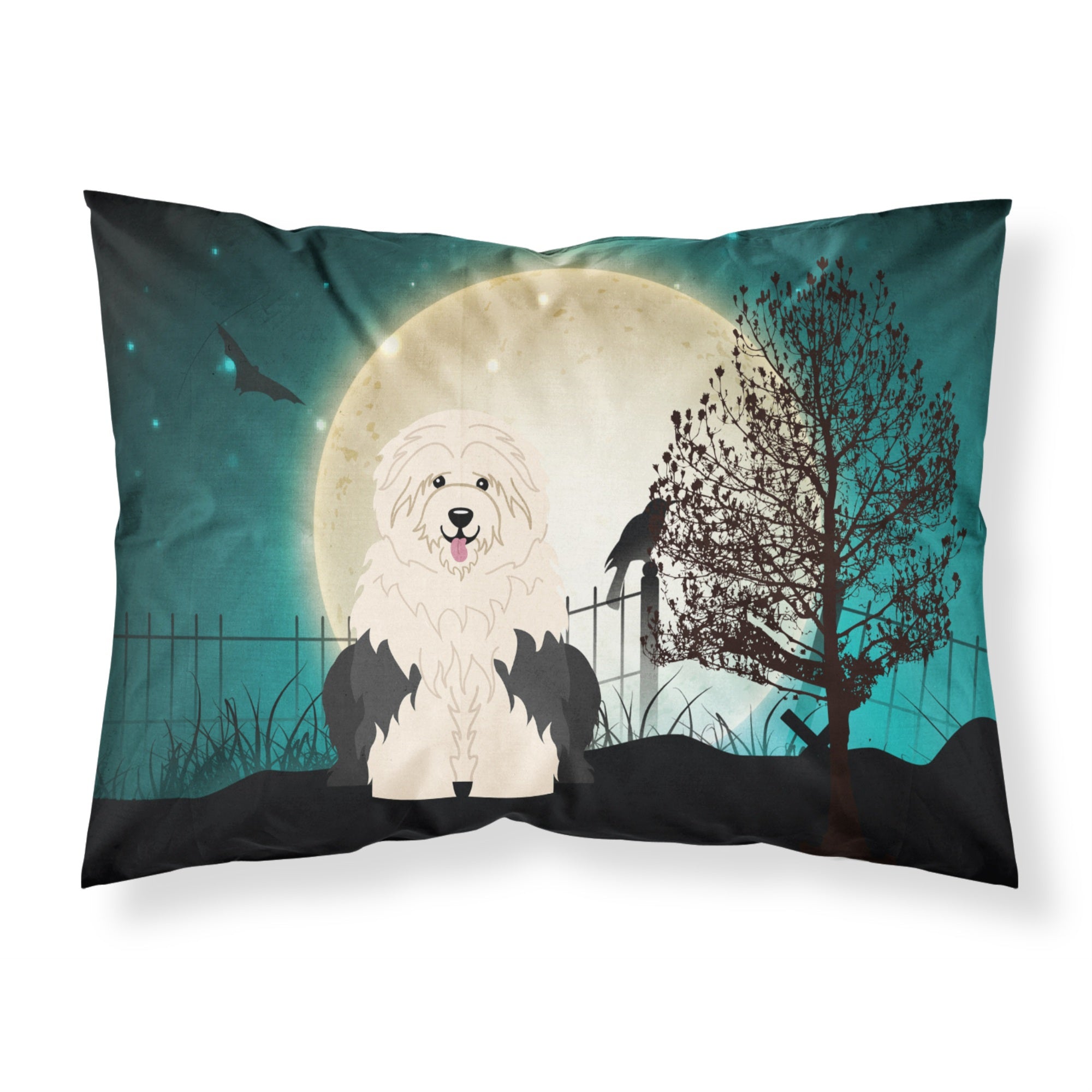'Caroline'S Treasures Halloween Scary Old English Sheepdog Fabric Standard Pillowcase Bb2286Pillowcase, Multicolor'