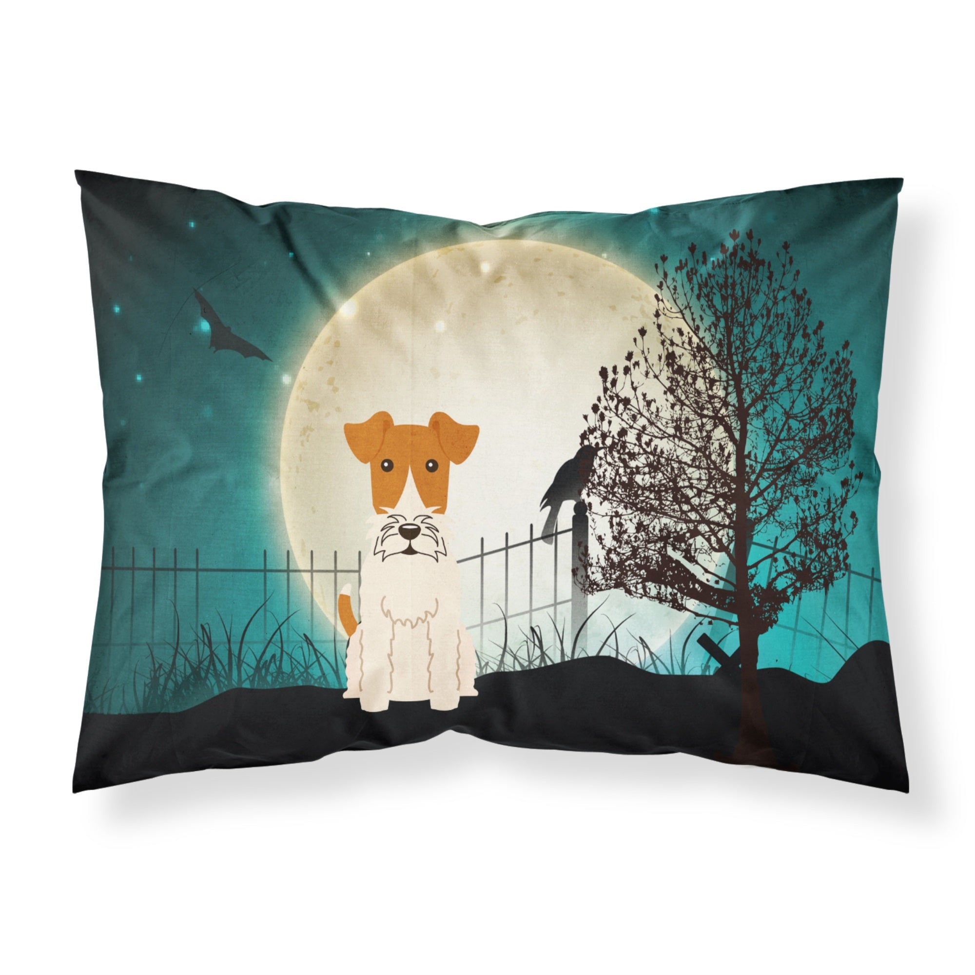 'Caroline'S Treasures Halloween Scary Wire Fox Terrier Fabric Standard Pillowcase Bb2291Pillowcase, Multicolor'