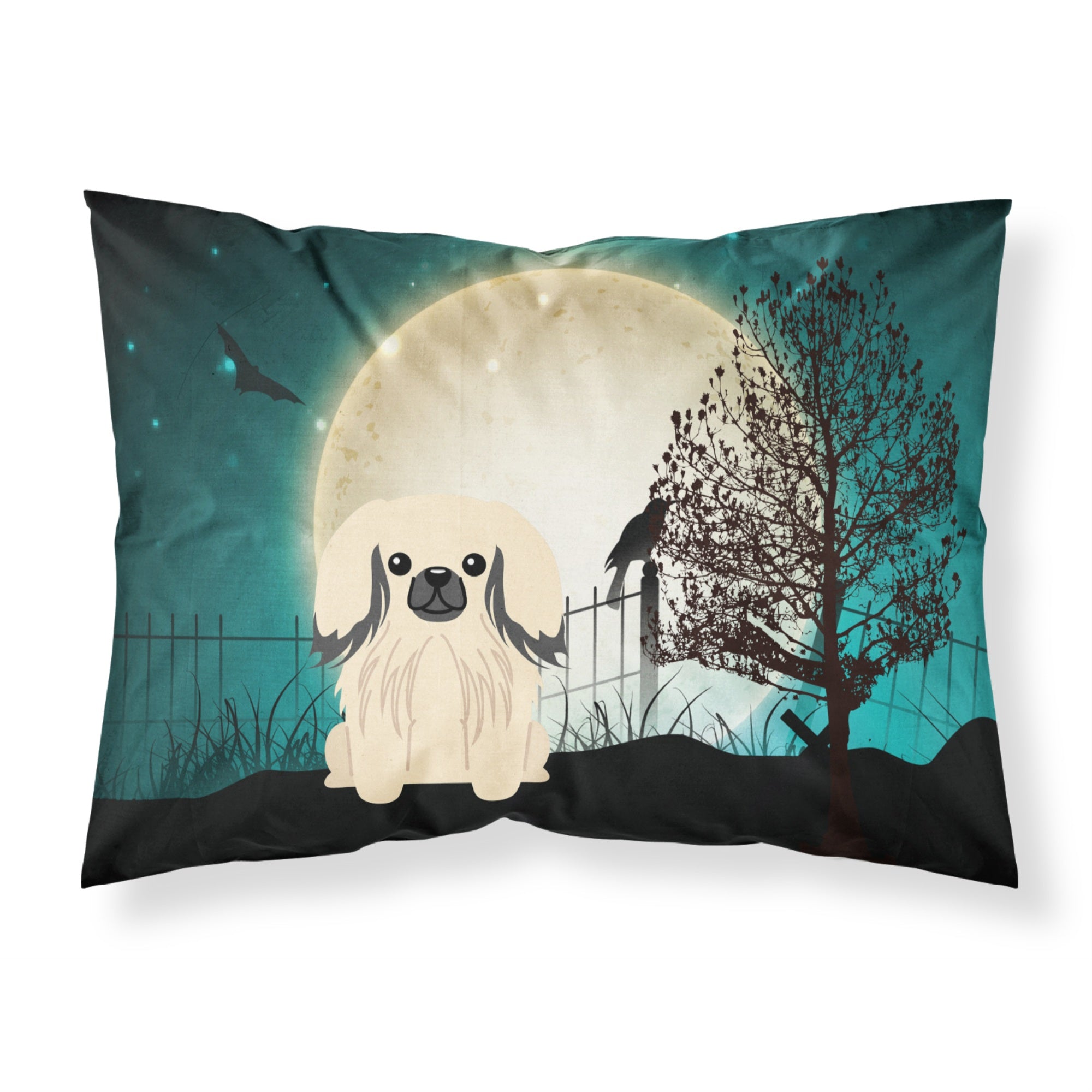 'Caroline'S Treasures Halloween Scary Pekingnese Cream Fabric Standard Pillowcase Bb2296Pillowcase, Multicolor'