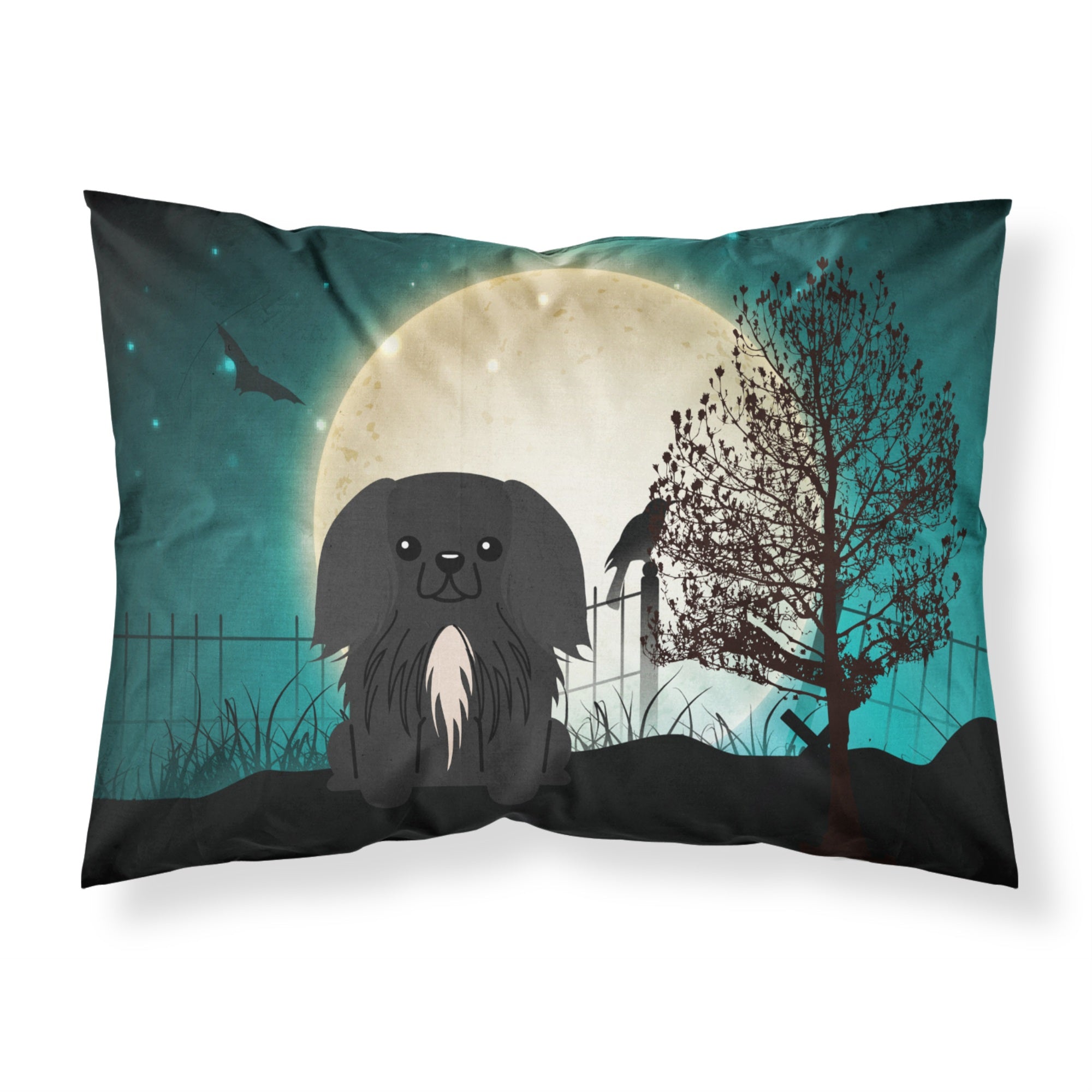 'Caroline'S Treasures Halloween Scary Pekingnese Black Fabric Standard Pillowcase Bb2297Pillowcase, Multicolor'