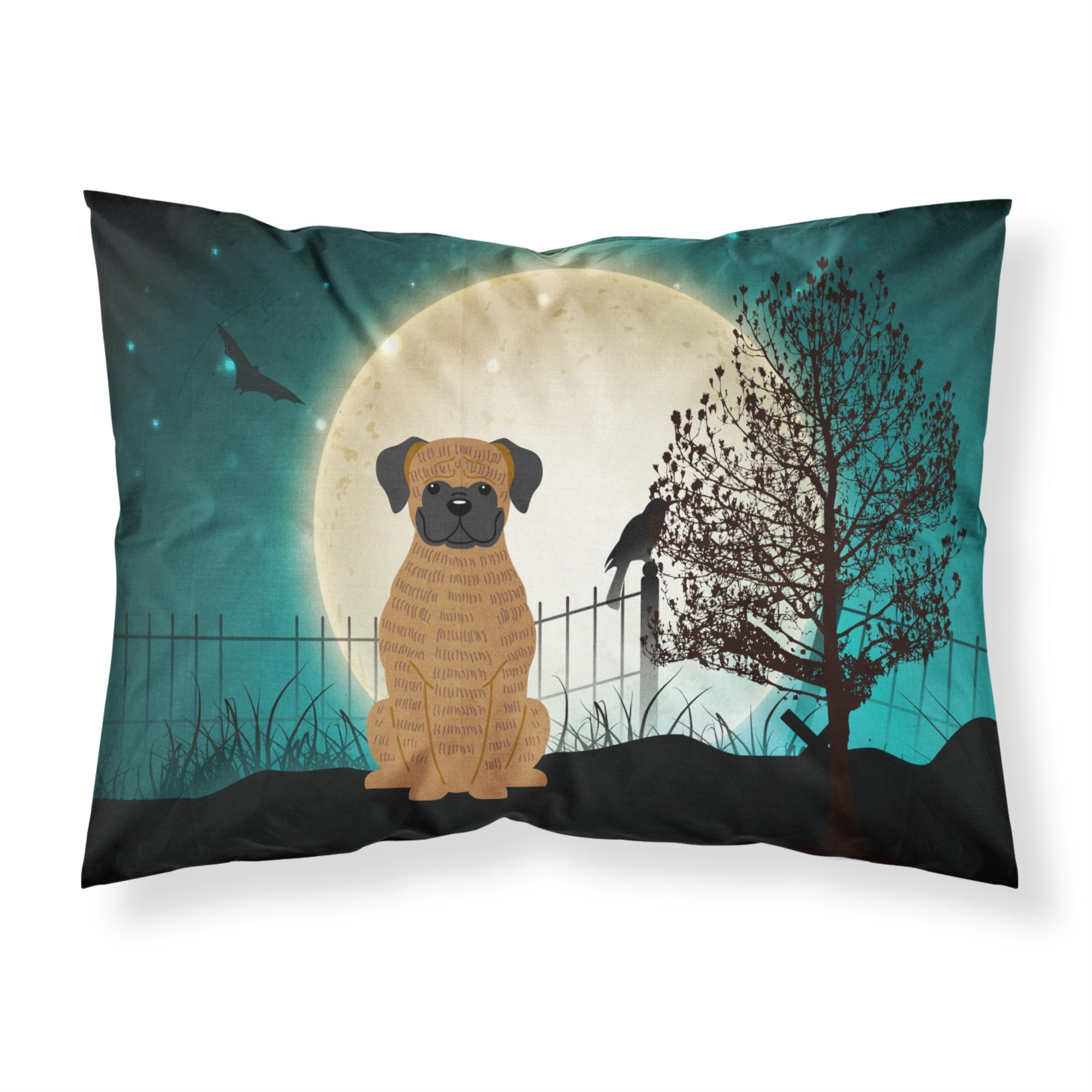 'Caroline'S Treasures Halloween Scary Brindle Boxer Fabric Standard Pillowcase Bb2307Pillowcase, Multicolor'
