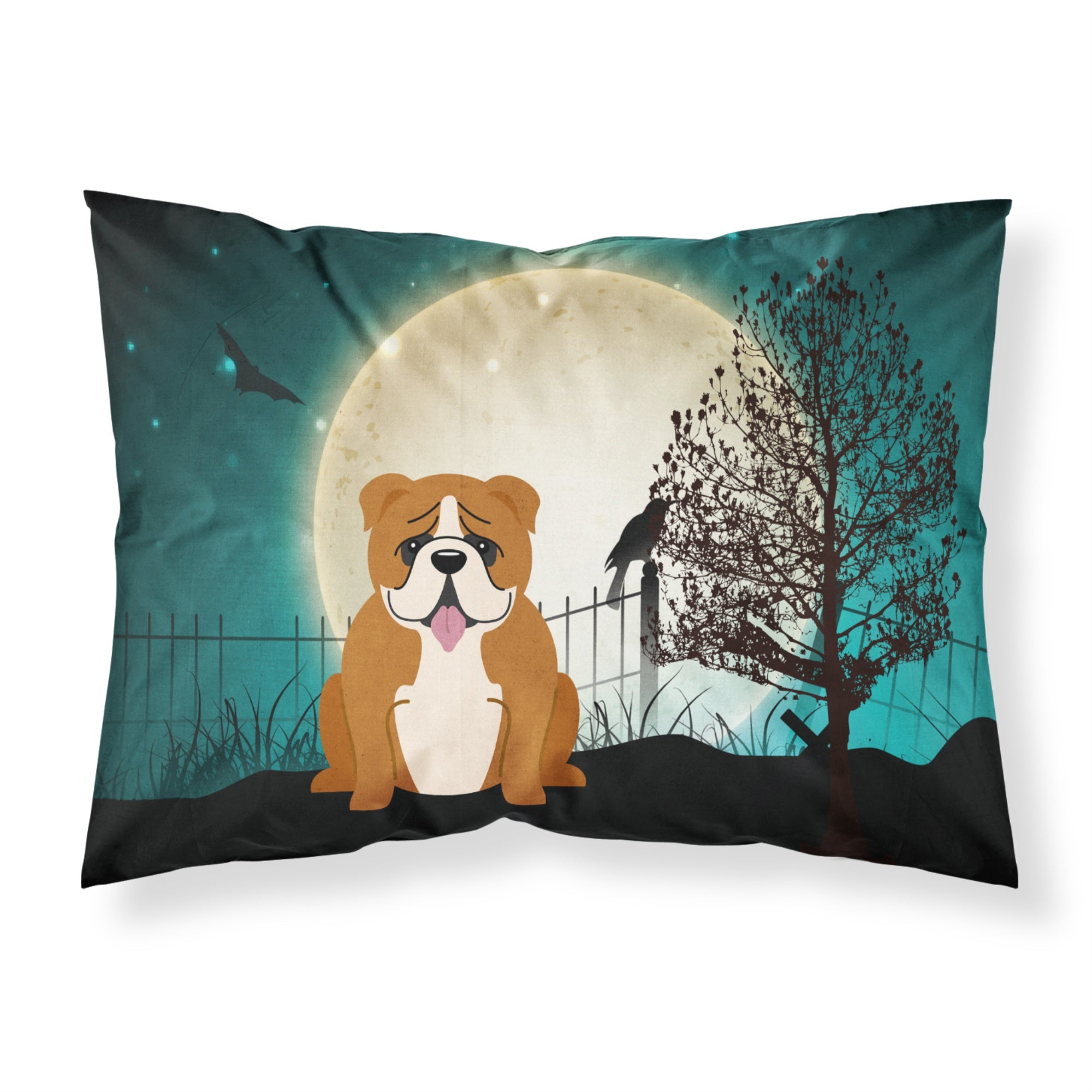'Caroline'S Treasures Halloween Scary English Bulldog Red White Fabric Standard Pillowcase Bb2310Pillowcase, Multicolor'