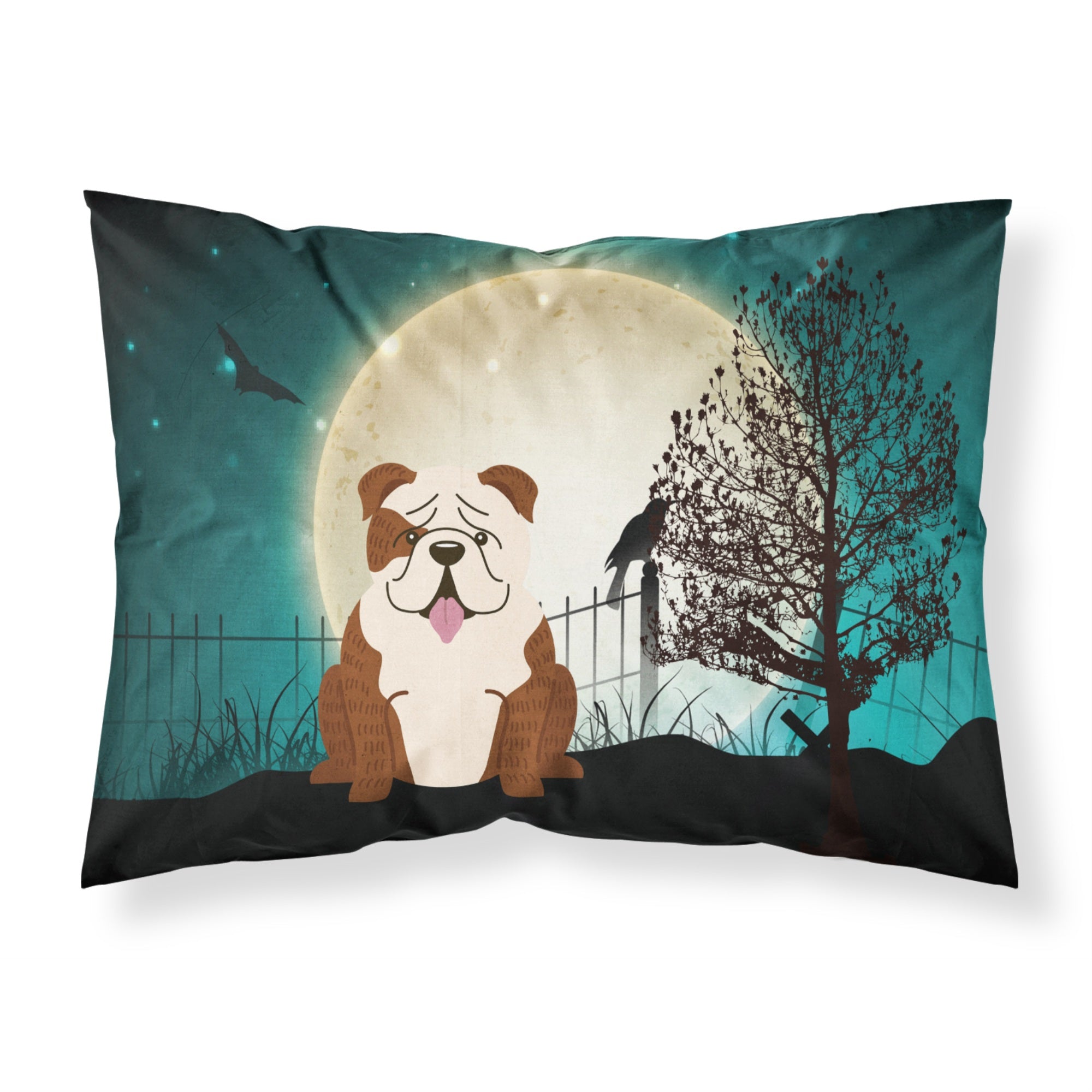 'Caroline'S Treasures Halloween Scary English Bulldog Brindle White Fabric Standard Pillowcase Bb2311Pillowcase, Multicolor'