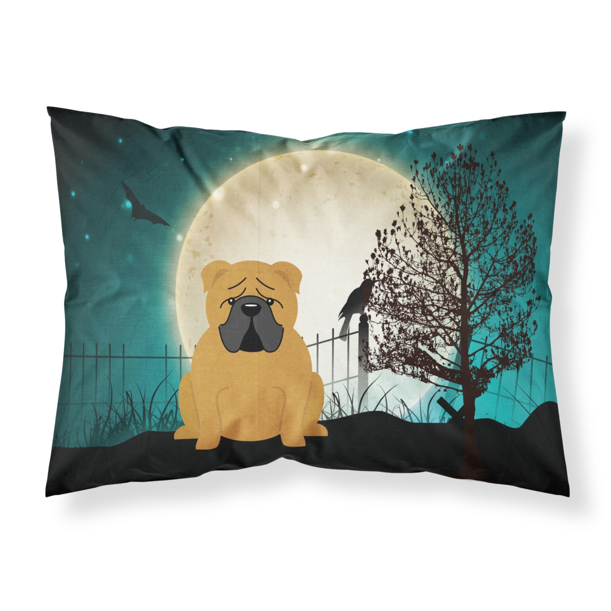 Caroline'S Treasures Halloween Scary English Bulldog Red Fabric Standard Pillowcase Bb2312Pillowcase