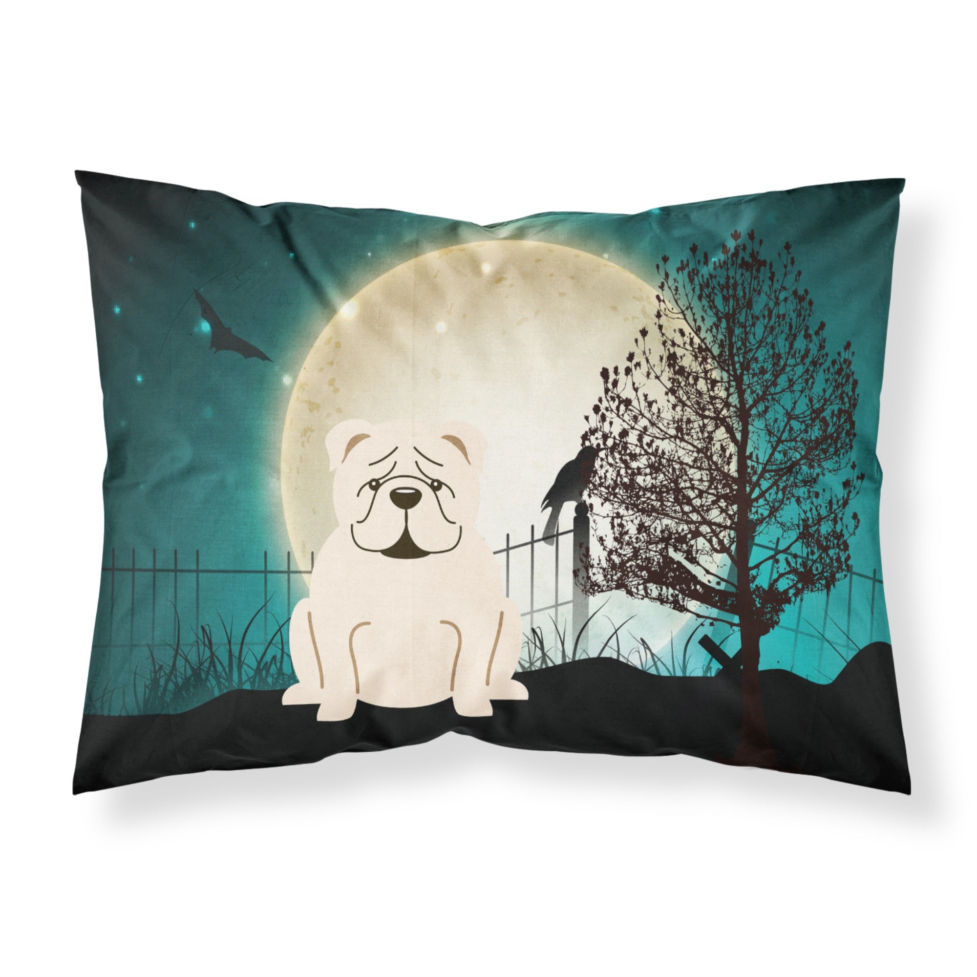 'Caroline'S Treasures Halloween Scary English Bulldog White Fabric Standard Pillowcase Bb2313Pillowcase, Multicolor'