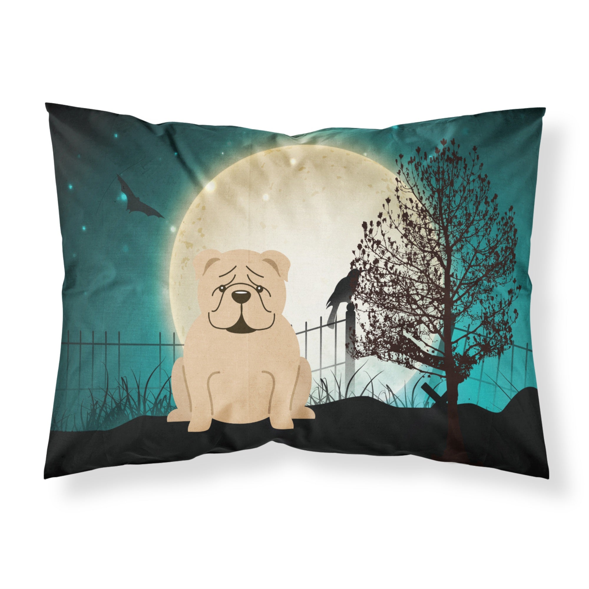 'Caroline'S Treasures Halloween Scary English Bulldog Fawn Fabric Standard Pillowcase Bb2314Pillowcase, Multicolor'