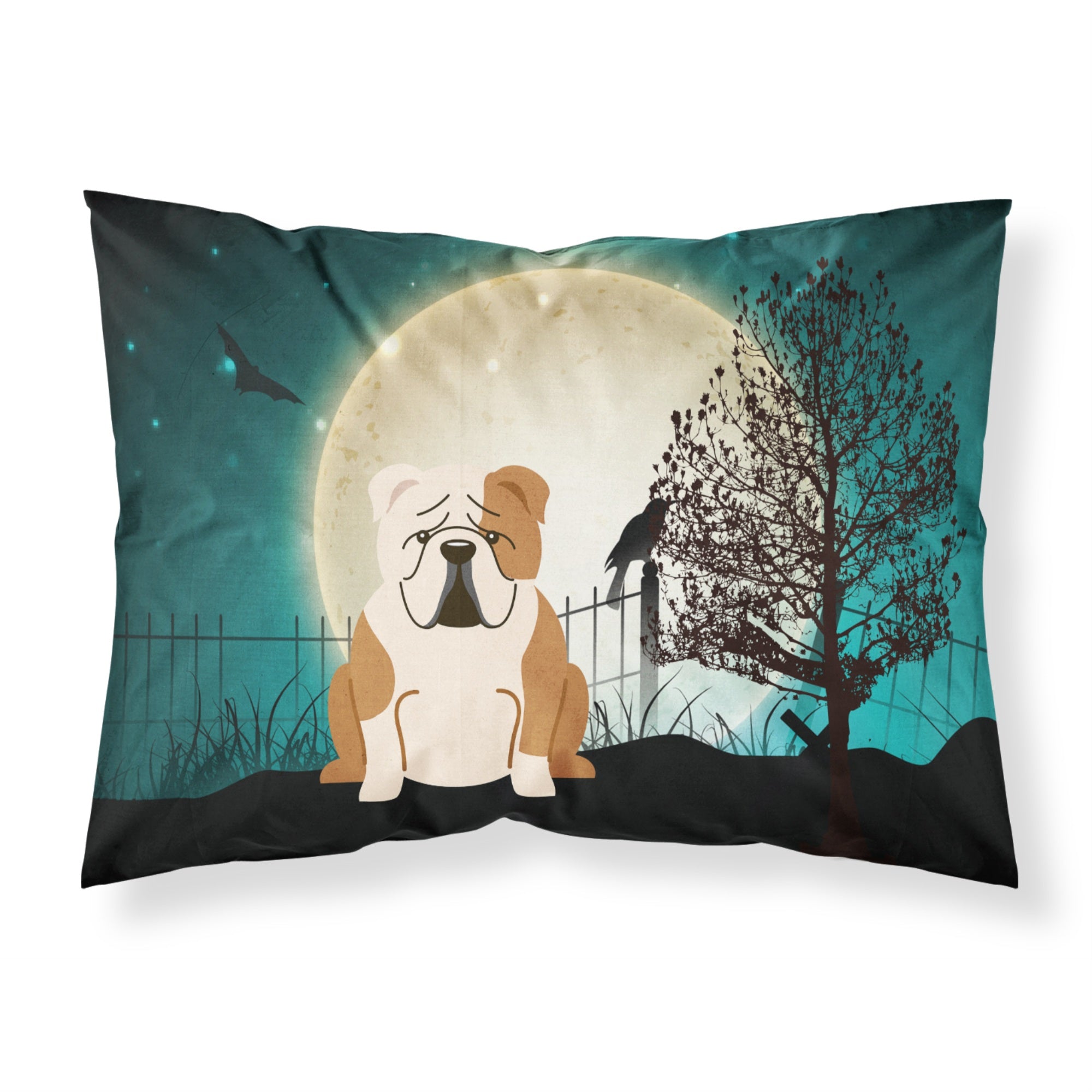 'Caroline'S Treasures Halloween Scary English Bulldog Fawn White Fabric Standard Pillowcase Bb2315Pillowcase, Multicolor'