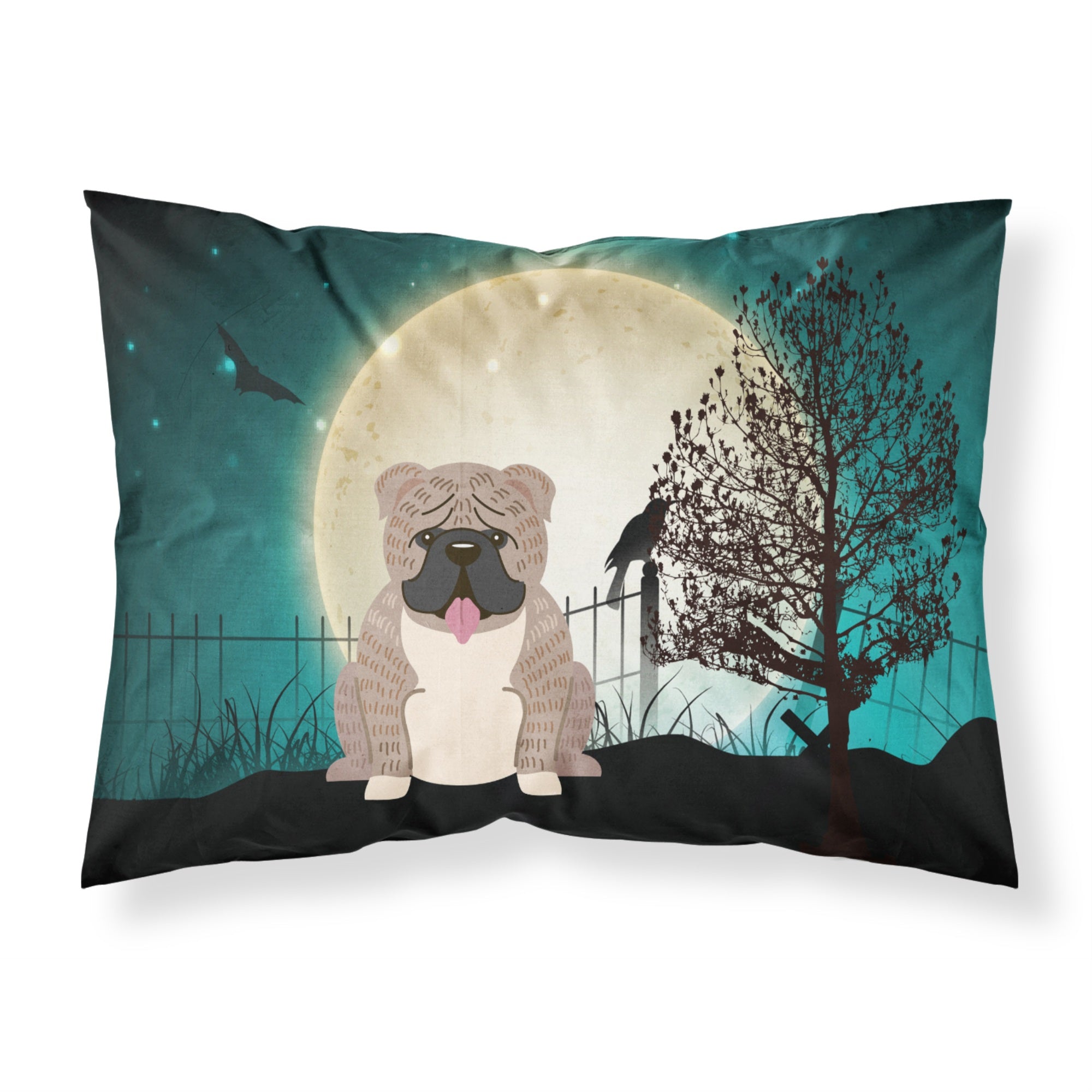 'Caroline'S Treasures Halloween Scary English Bulldog Grey Brindle Fabric Standard Pillowcase Bb2316Pillowcase, Multicolor'