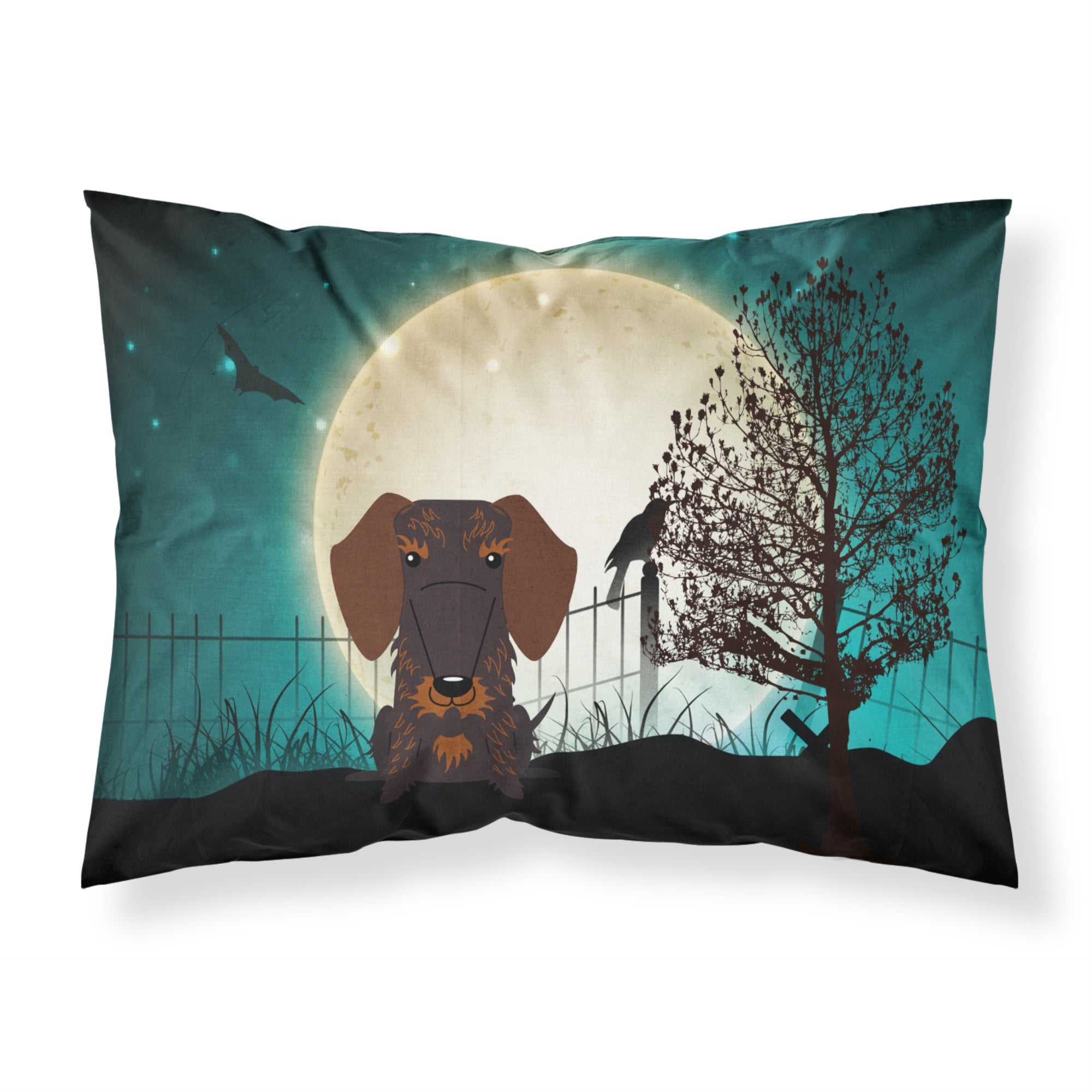 'Caroline'S Treasures Halloween Scary Wire Haired Dachshund Chocolate Fabric Standard Pillowcase Bb2319Pillowcase, Multicolor'