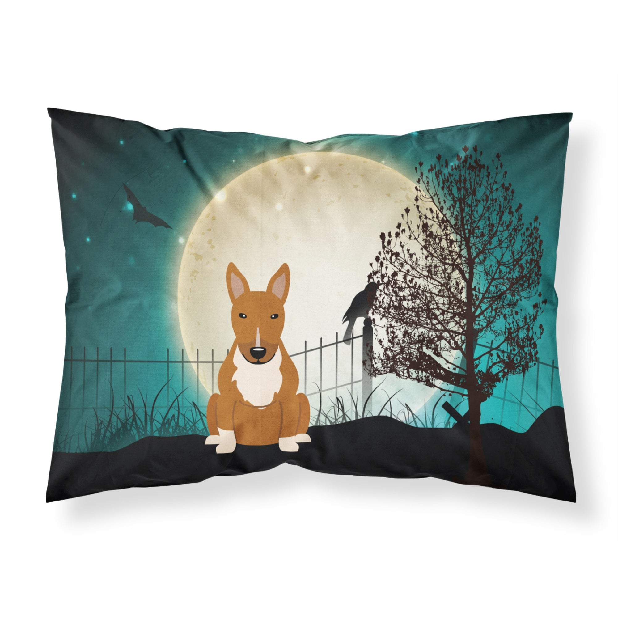 Caroline'S Treasures Halloween Scary Bull Terrier Red Fabric Standard Pillowcase Bb2324Pillowcase