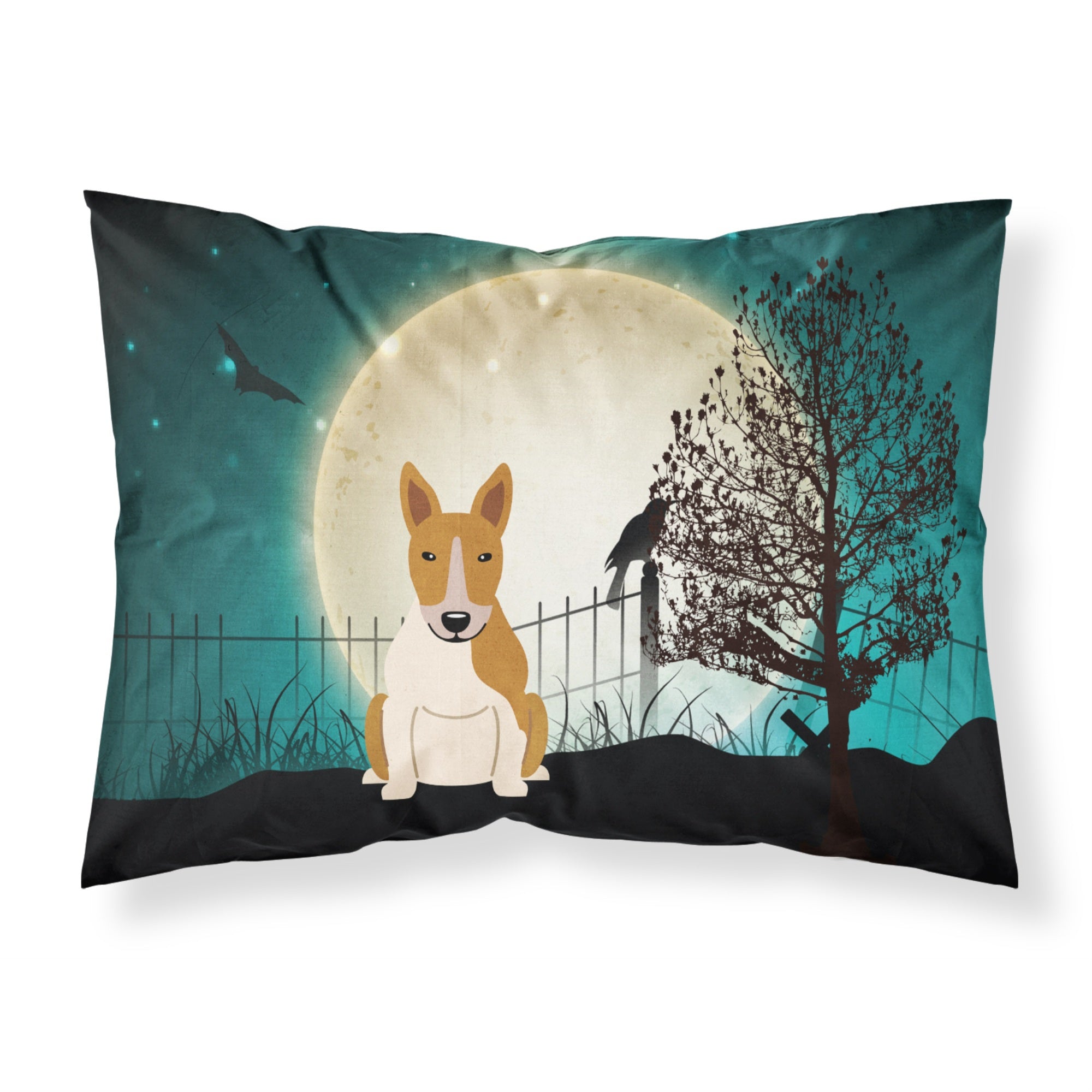 Caroline'S Treasures Halloween Scary Bull Terrier Red White Fabric Standard Pillowcase Bb2325Pillowcase
