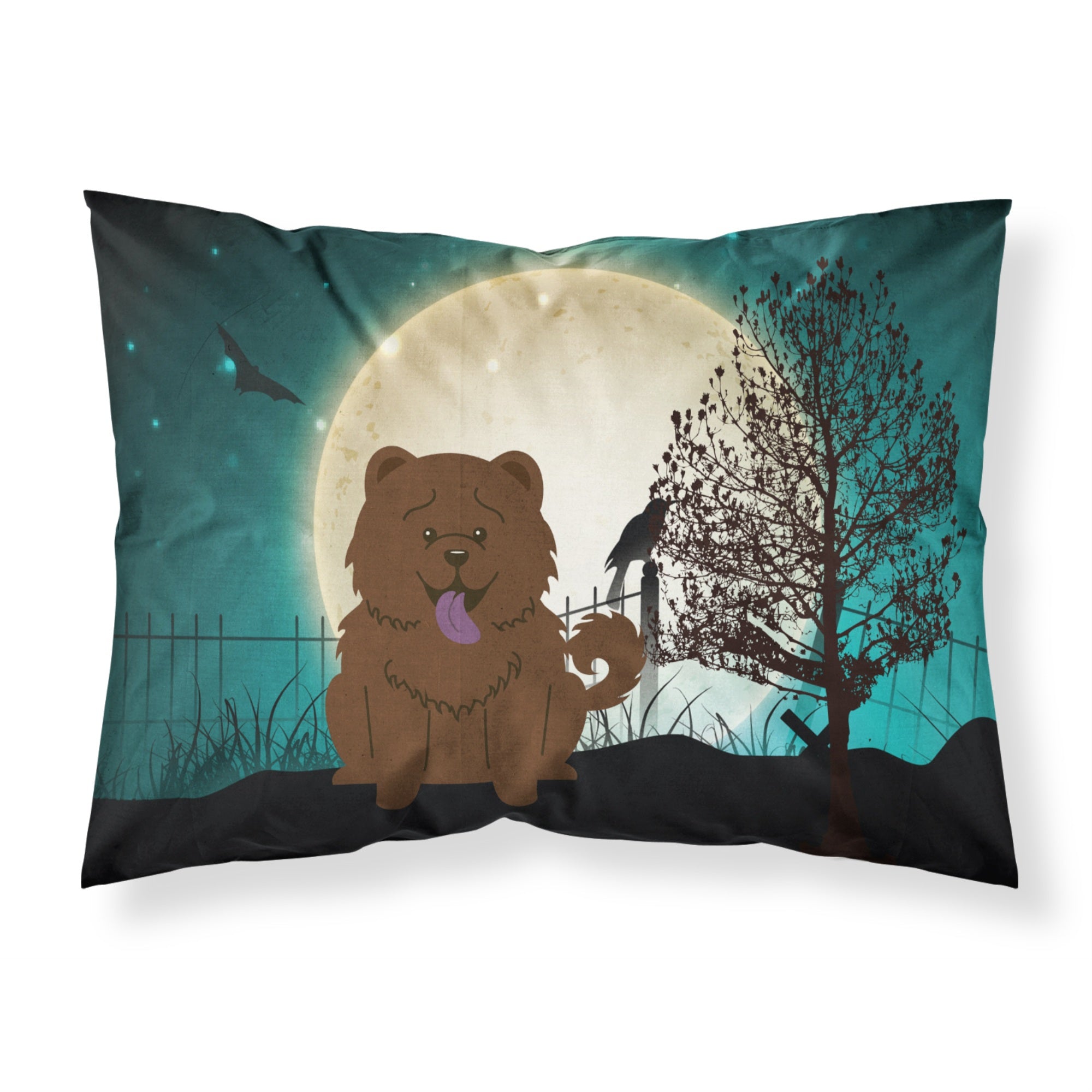 'Caroline'S Treasures Halloween Scary Chow Chocolate Fabric Standard Pillowcase Bb2331Pillowcase, Multicolor'