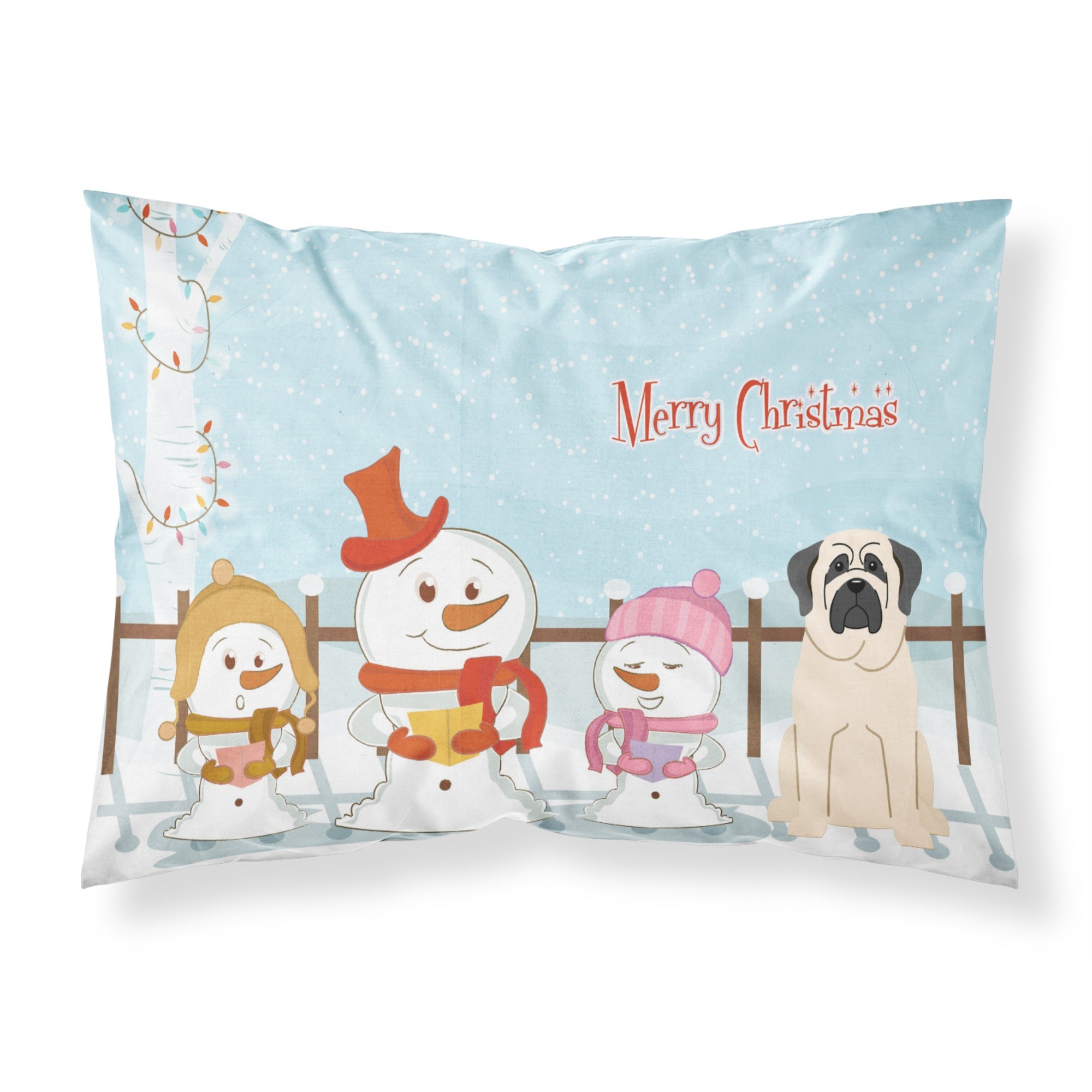 Caroline'S Treasures Christmas Carolers Merry Mastiff White Fabric Standard Pillowcase Bb2348Pillowcase
