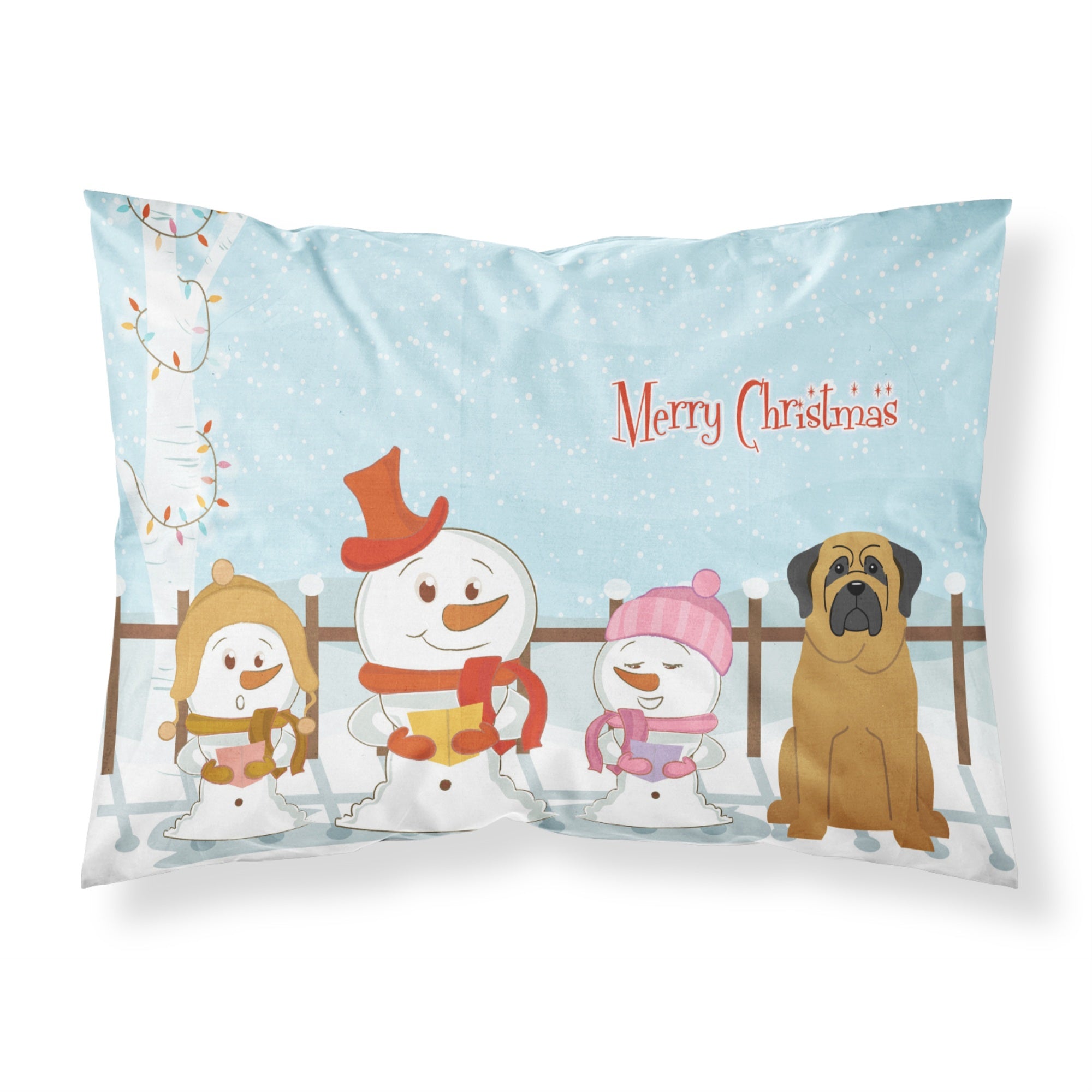 'Caroline'S Treasures Merry Christmas Carolers Mastiff Fabric Standard Pillowcase Bb2349Pillowcase, Multicolor'