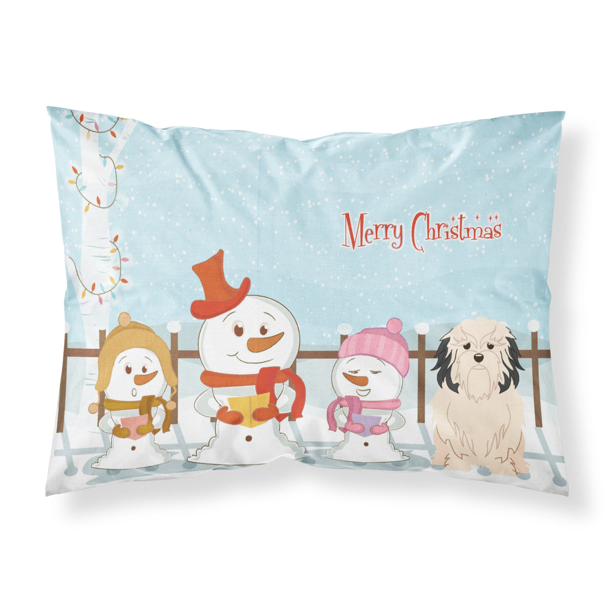 'Caroline'S Treasures Merry Christmas Carolers Lowchen Fabric Standard Pillowcase Bb2350Pillowcase, Multicolor'