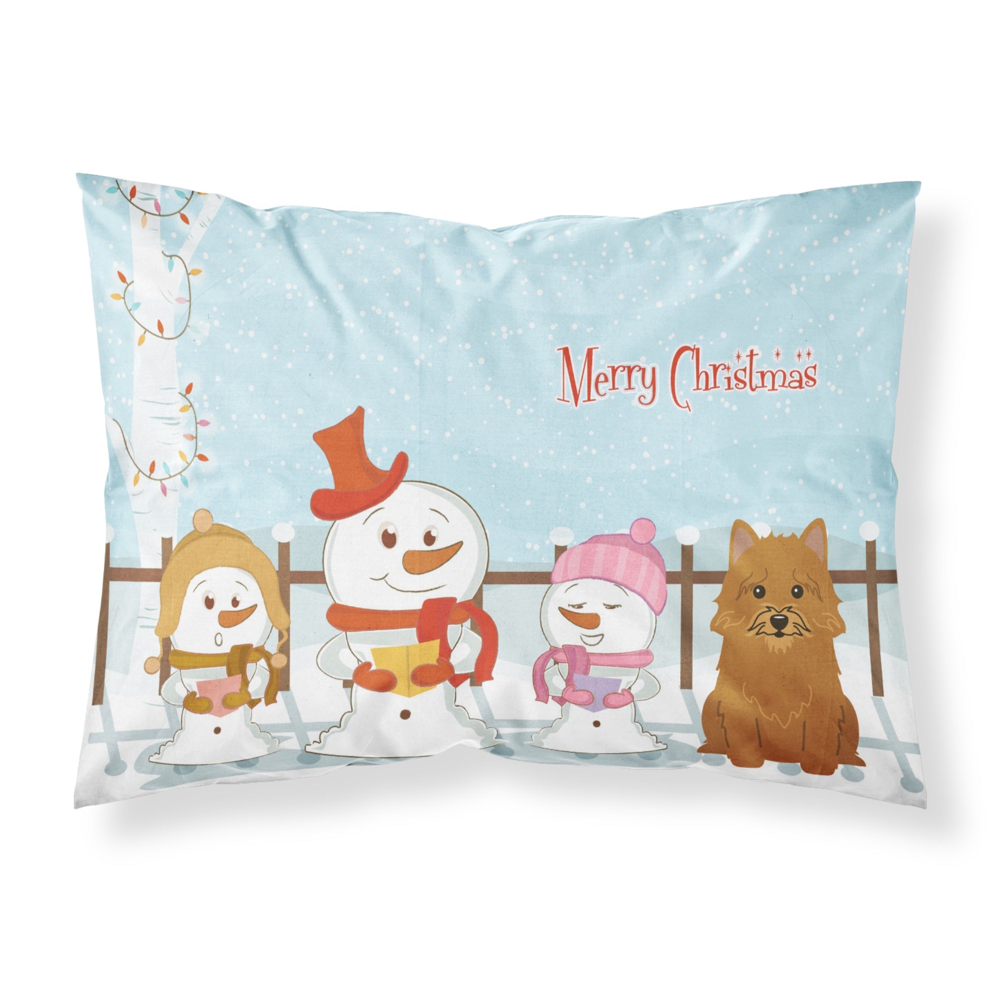 'Caroline'S Treasures Merry Christmas Carolers Norwich Terrier Fabric Standard Pillowcase Bb2351Pillowcase, Multicolor'