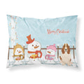 'Caroline'S Treasures Merry Christmas Carolers Basset Hound Fabric Standard Pillowcase Bb2352Pillowcase, Multicolor'