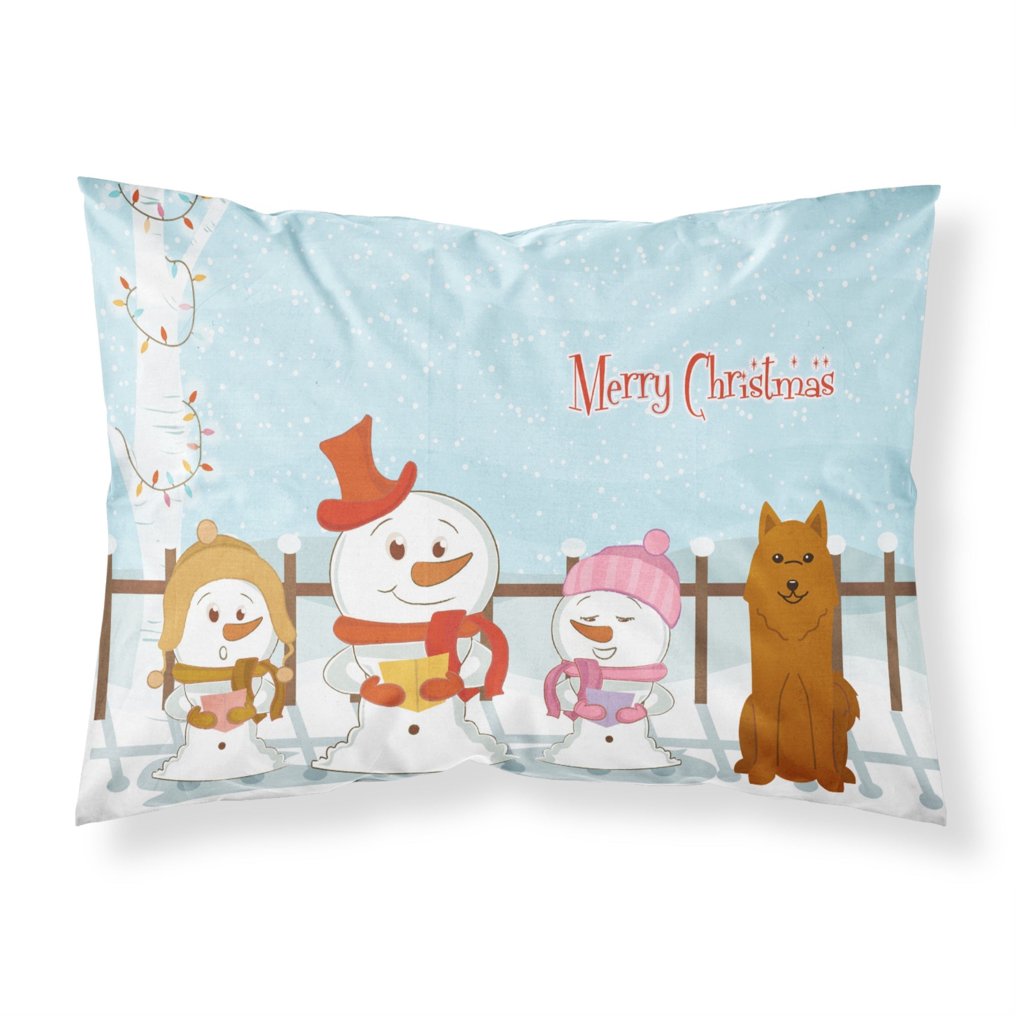 'Caroline'S Treasures Merry Christmas Carolers Karelian Bear Dog Fabric Standard Pillowcase Bb2353Pillowcase, Multicolor'