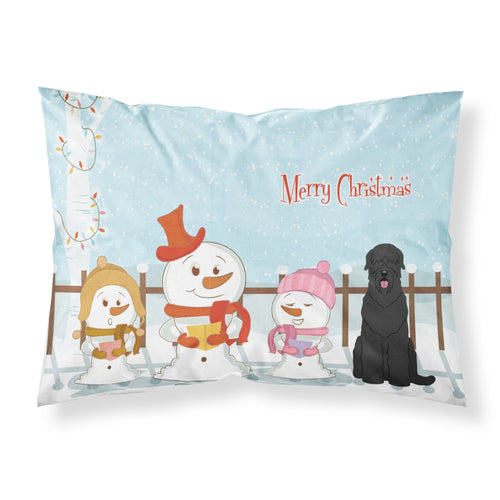 'Caroline'S Treasures Merry Christmas Carolers Black Russian Terrier Fabric Standard Pillowcase Bb2357Pillowcase, Multicolor'