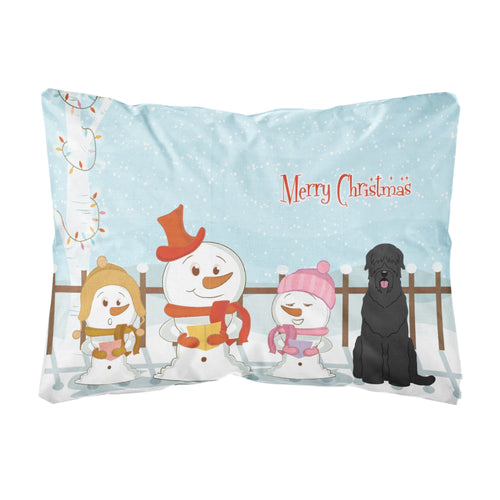 'Caroline'S Treasures Bb2357Pw1216 Merry Christmas Carolers Black Russian Terrier Canvas Fabric Decorative Pillow, 12'' H X 1