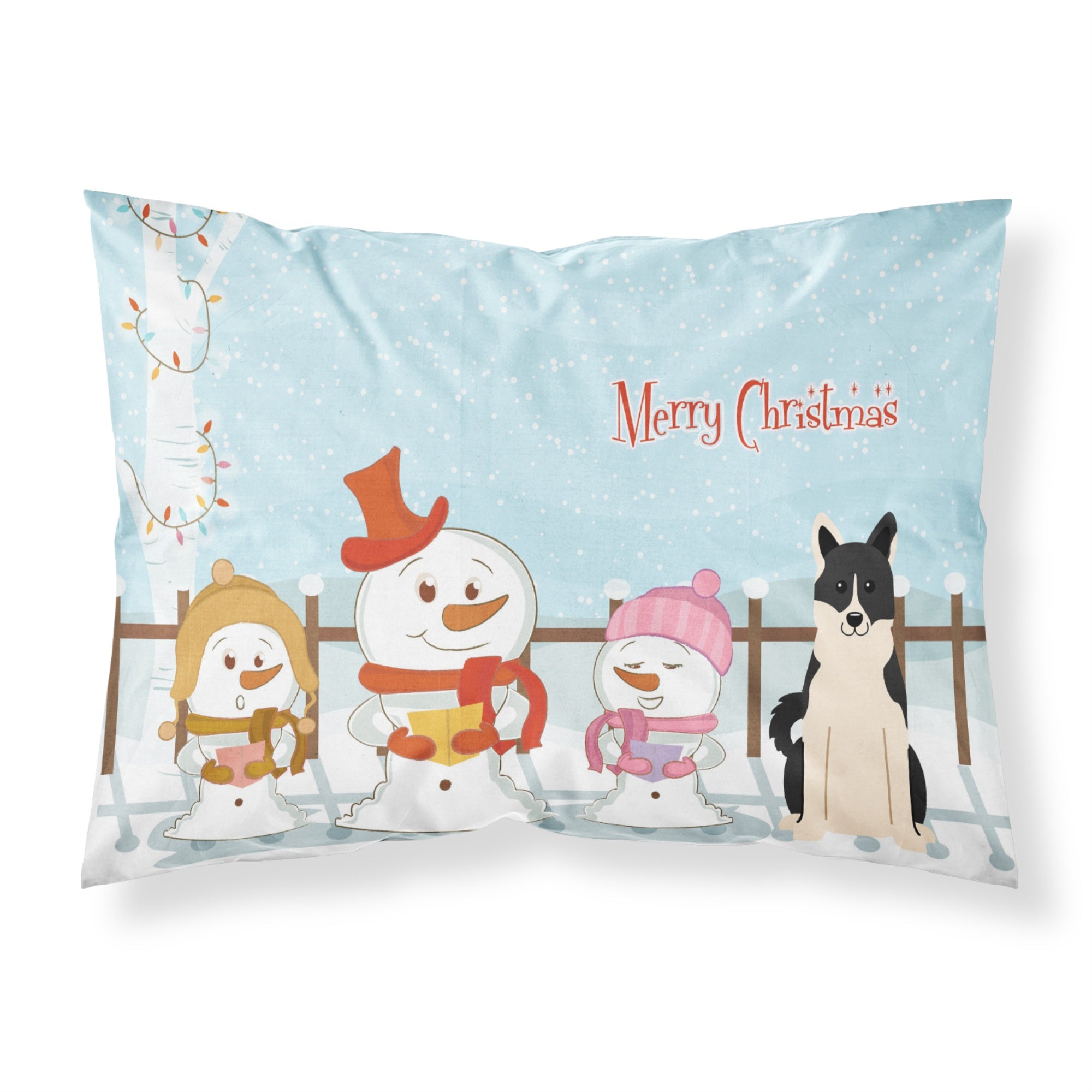 'Caroline'S Treasures Merry Christmas Carolers Russo-European Laika Spitz Fabric Standard Pillowcase Bb2360Pillowcase, Multicol