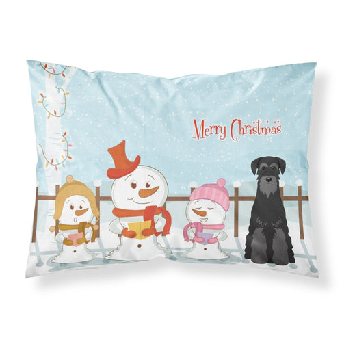 'Caroline'S Treasures Merry Christmas Carolers Schnauzer Black Fabric Standard Pillowcase Bb2363Pillowcase, Multicolor'