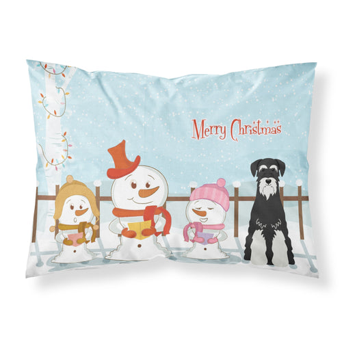 'Caroline'S Treasures Merry Christmas Carolers Schnauzer Salt And Pepper Fabric Standard Pillowcase Bb2364Pillowcase, Multicolo