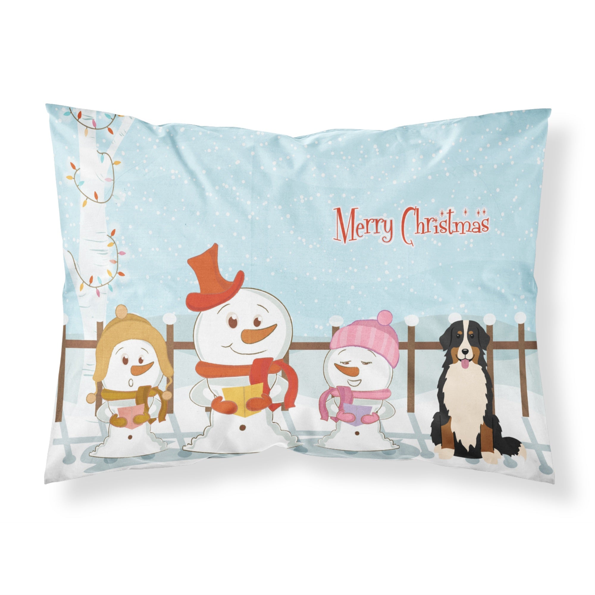 'Caroline'S Treasures Merry Christmas Carolers Bernese Mountain Dog Fabric Standard Pillowcase Bb2367Pillowcase, Multicolor'