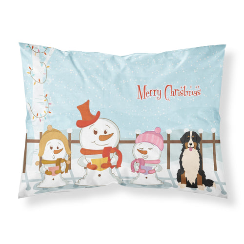 'Caroline'S Treasures Merry Christmas Carolers Bernese Mountain Dog Fabric Standard Pillowcase Bb2367Pillowcase, Multicolor'