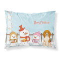 'Caroline'S Treasures Merry Christmas Carolers Beagle Tricolor Fabric Standard Pillowcase Bb2371Pillowcase, Multicolor'