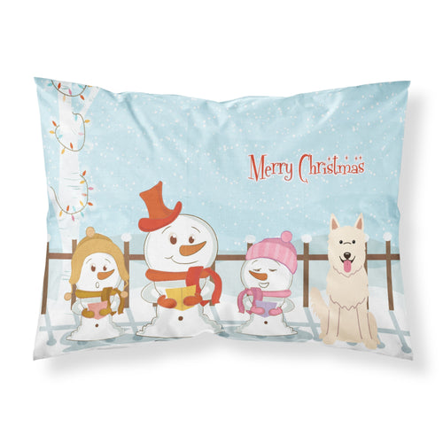'Caroline'S Treasures Merry Christmas Carolers White German Shepherd Fabric Standard Pillowcase Bb2376Pillowcase, Multicolor'