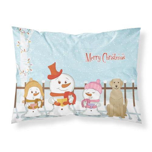 'Caroline'S Treasures Merry Christmas Carolers Yellow Labrador Fabric Standard Pillowcase Bb2386Pillowcase, Multicolor'