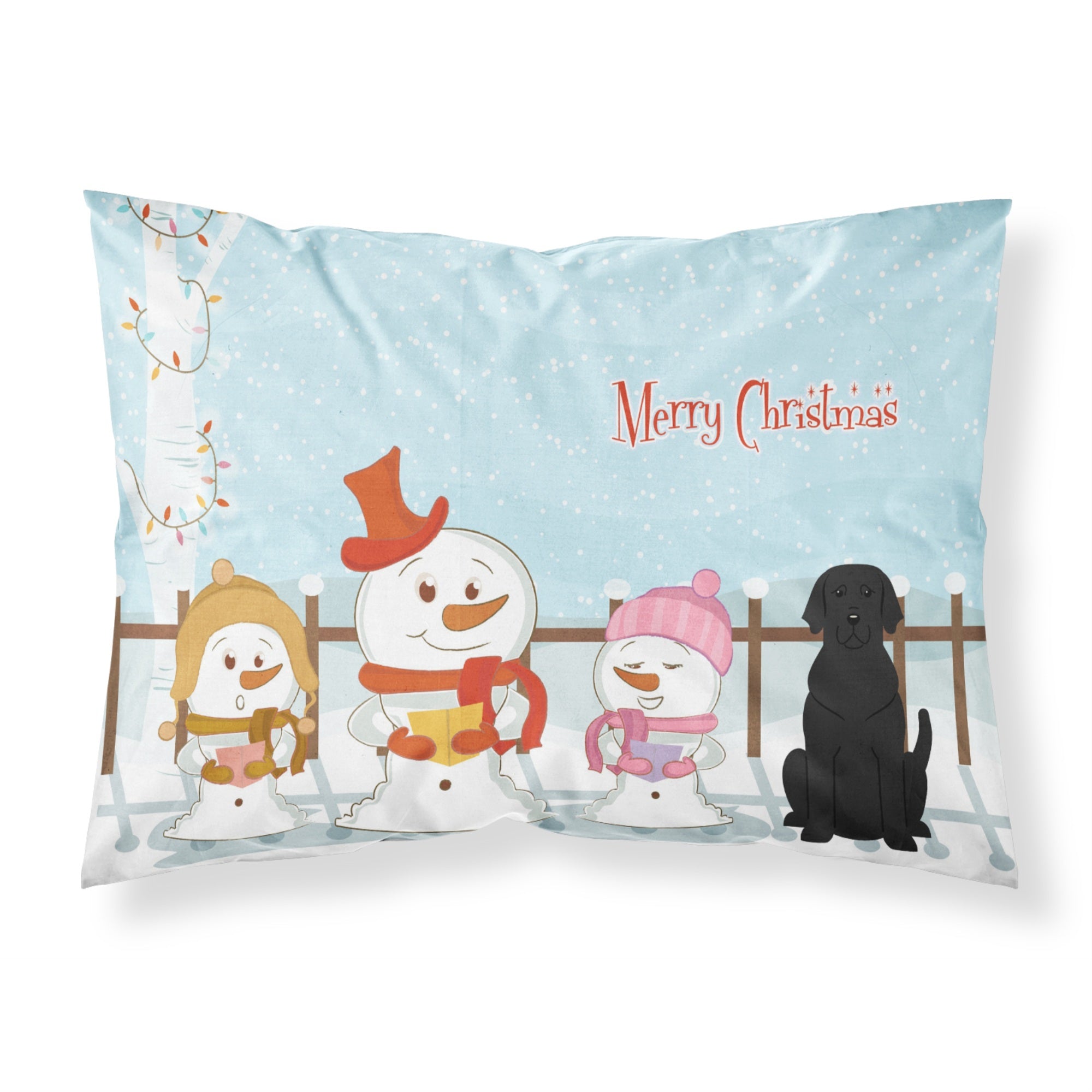 Caroline'S Treasures Christmas Carolers Merry Black Labrador Fabric Standard Pillowcase Bb2388Pillowcase