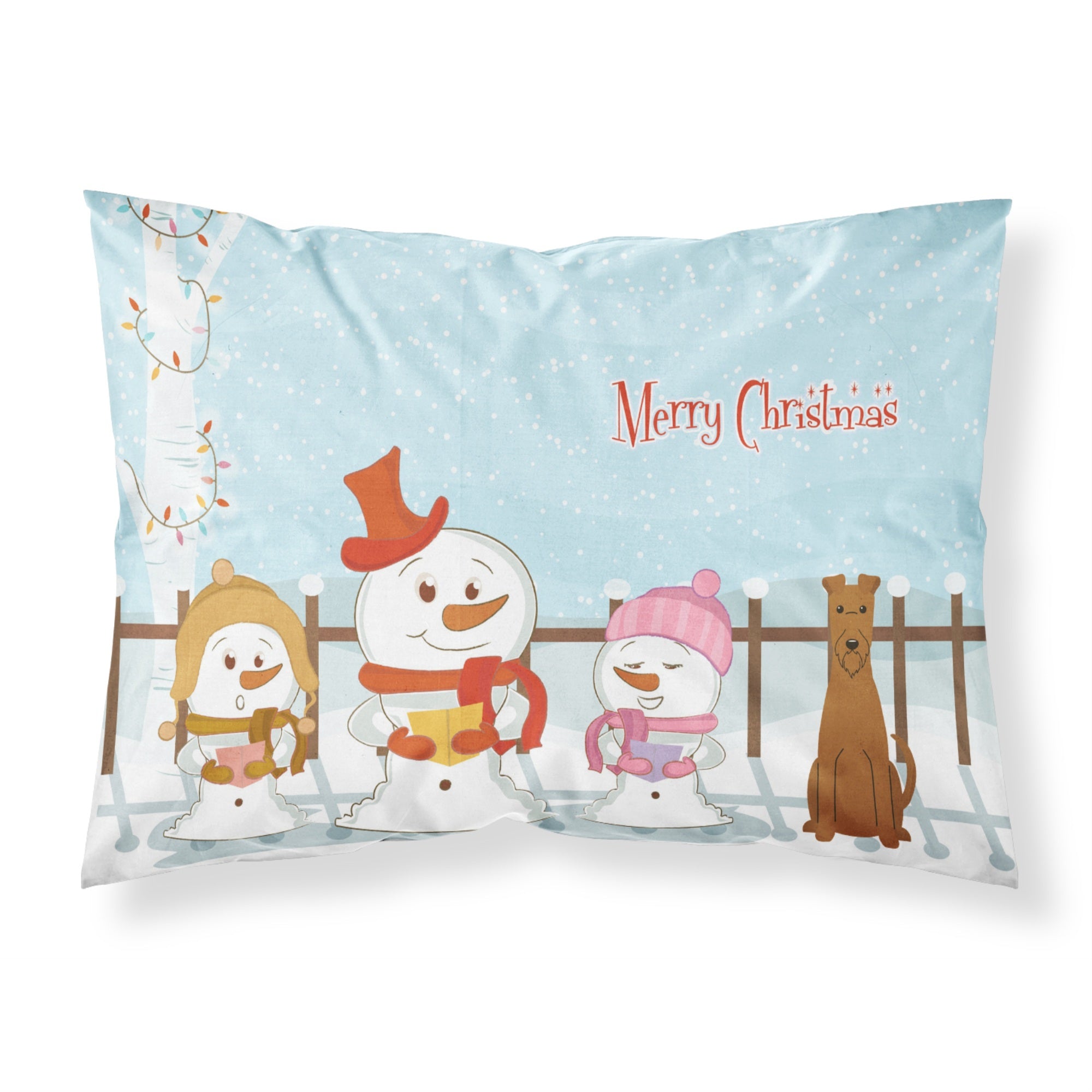 'Caroline'S Treasures Merry Christmas Carolers Irish Terrier Fabric Standard Pillowcase Bb2393Pillowcase, Multicolor'