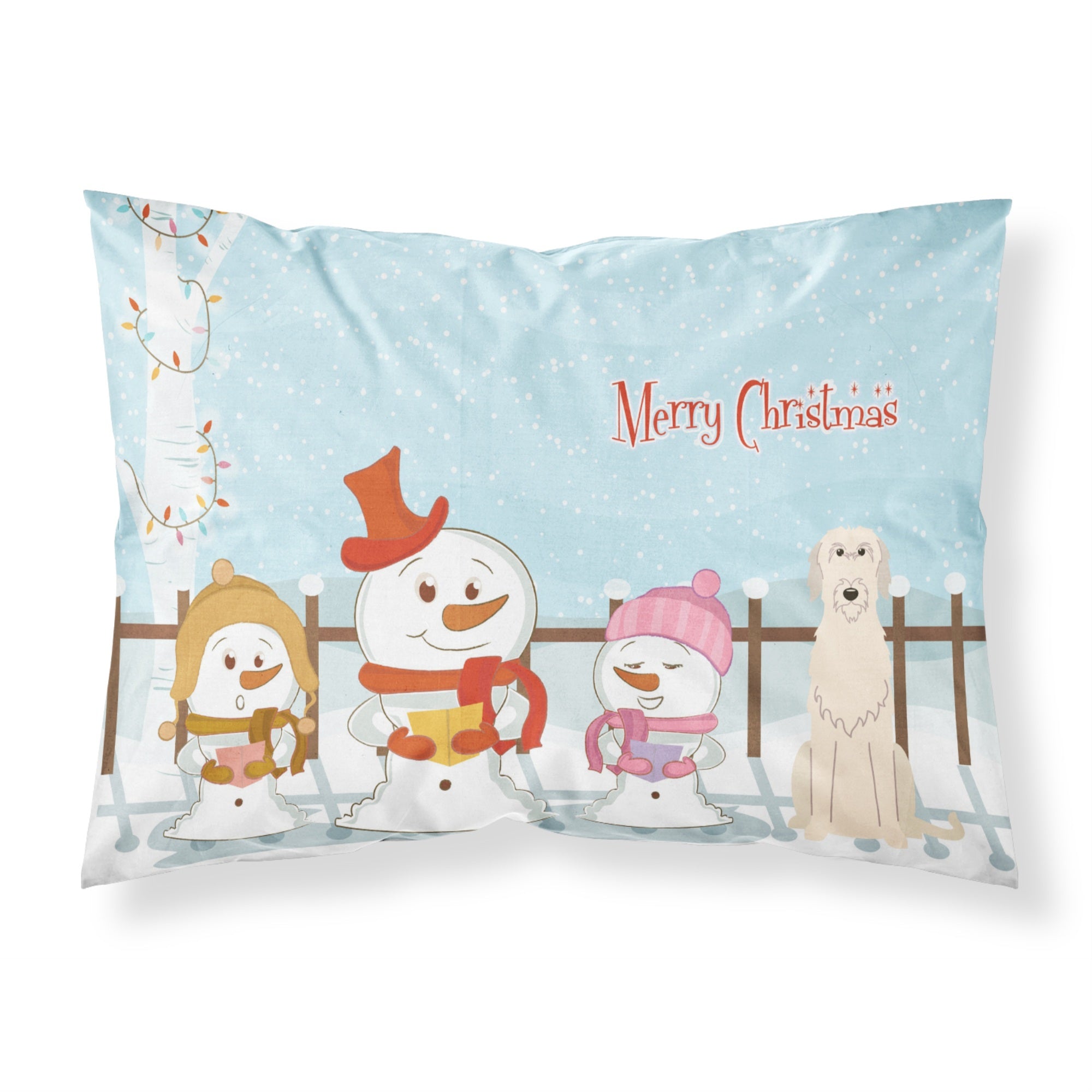Caroline'S Treasures Christmas Carolers Merry Irish Wolfhound Fabric Standard Pillowcase Bb2396Pillowcase