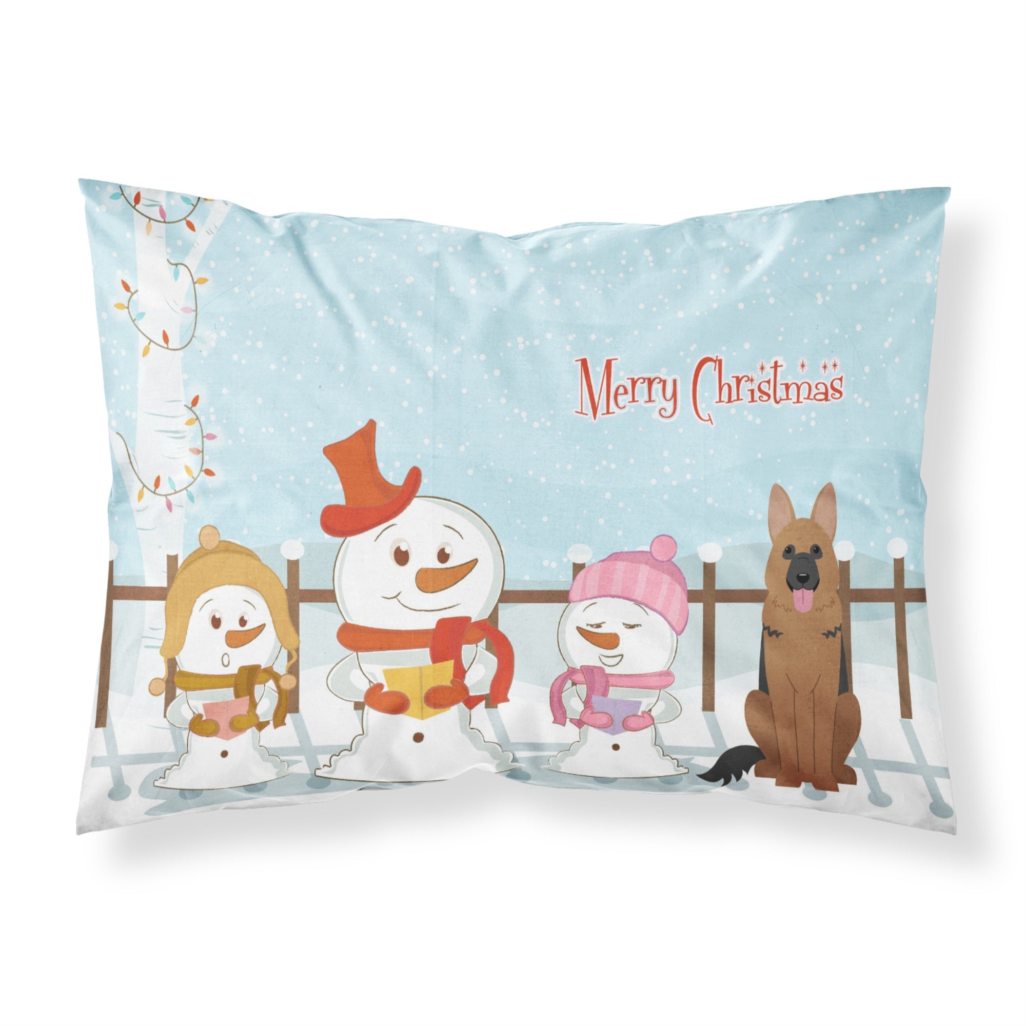 'Caroline'S Treasures Merry Christmas Carolers German Shepherd Fabric Standard Pillowcase Bb2398Pillowcase, Multicolor'