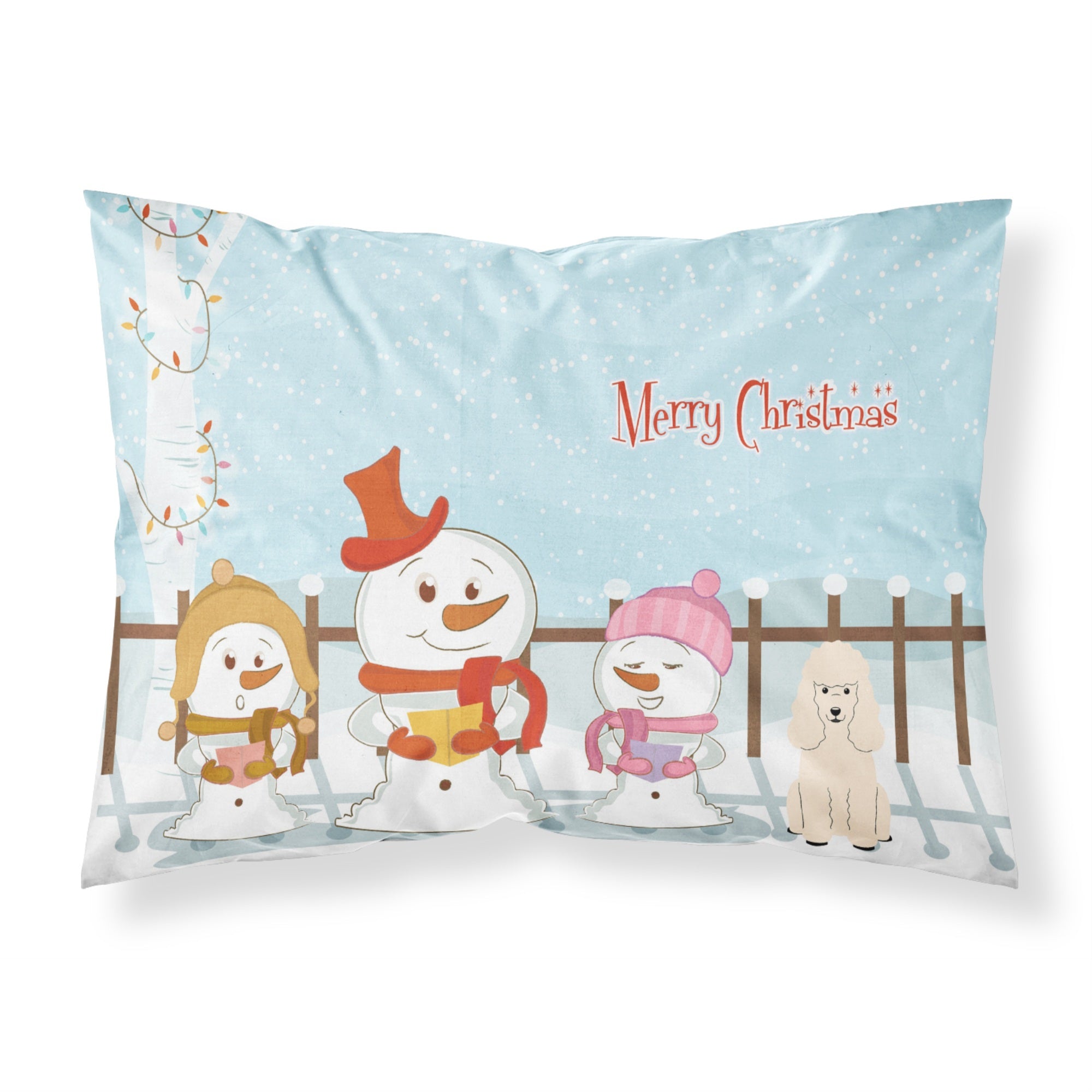 'Caroline'S Treasures Merry Christmas Carolers Poodle White Fabric Standard Pillowcase Bb2401Pillowcase, Multicolor'