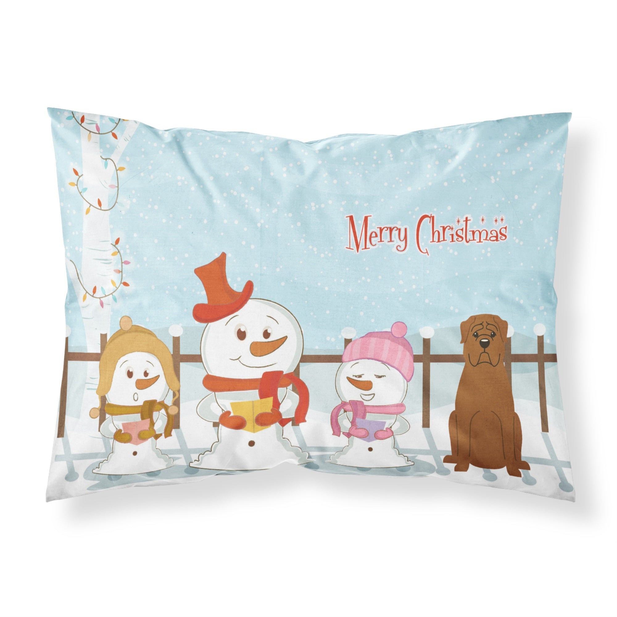 'Caroline'S Treasures Merry Christmas Carolers Dogue De Bourdeaux Fabric Standard Pillowcase Bb2404Pillowcase, Multicolor'