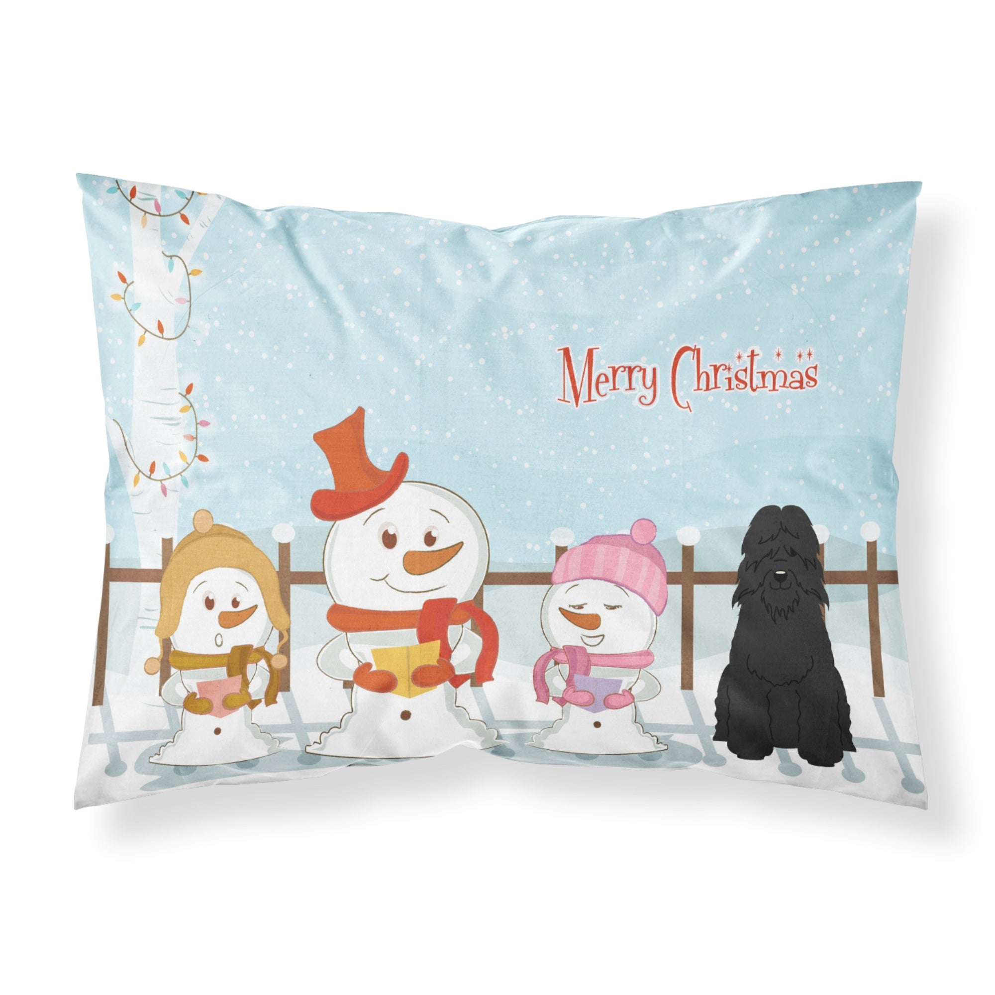 Caroline'S Treasures Christmas Carolers Merry Bouvier Des Flandres Fabric Standard Pillowcase Bb2405Pillowcase